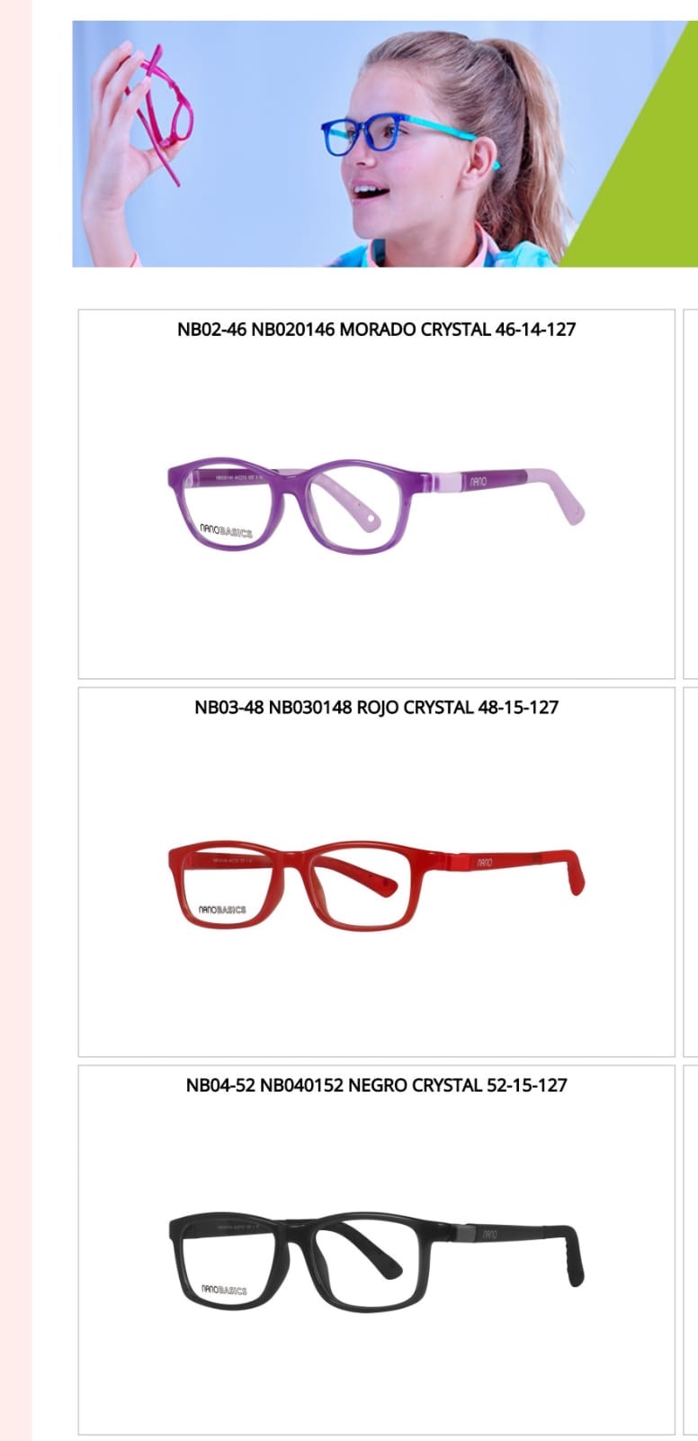 Lentes de moda cristal