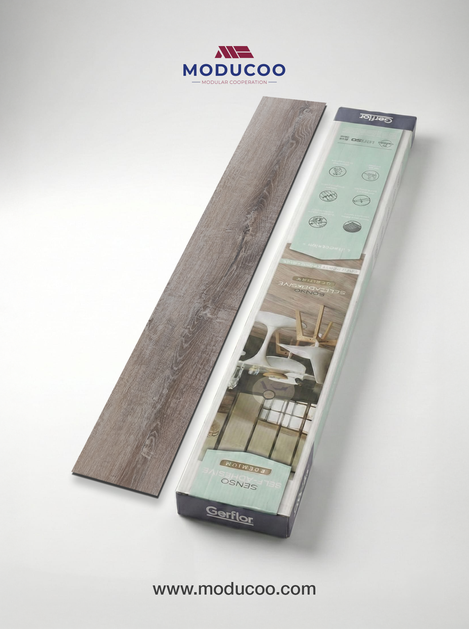 Blade Gray Kendinden Yapışkanlı Parke 2,5 mm – Suya Dayanıklı Zemin Kaplama (4 Adet / 0,897 m²)