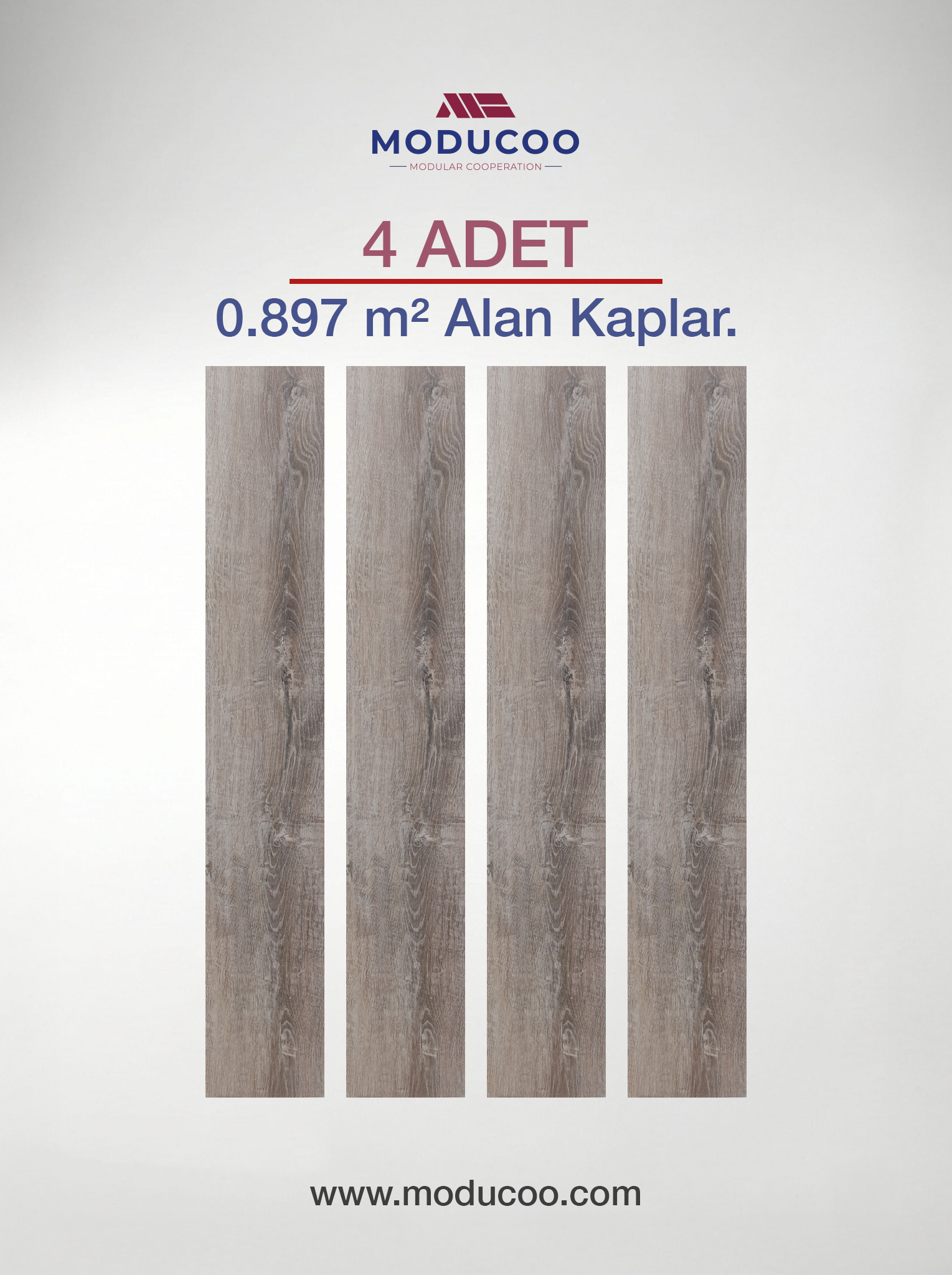 Blade Gray Kendinden Yapışkanlı Parke 2,5 mm – Suya Dayanıklı Zemin Kaplama (4 Adet / 0,897 m²)