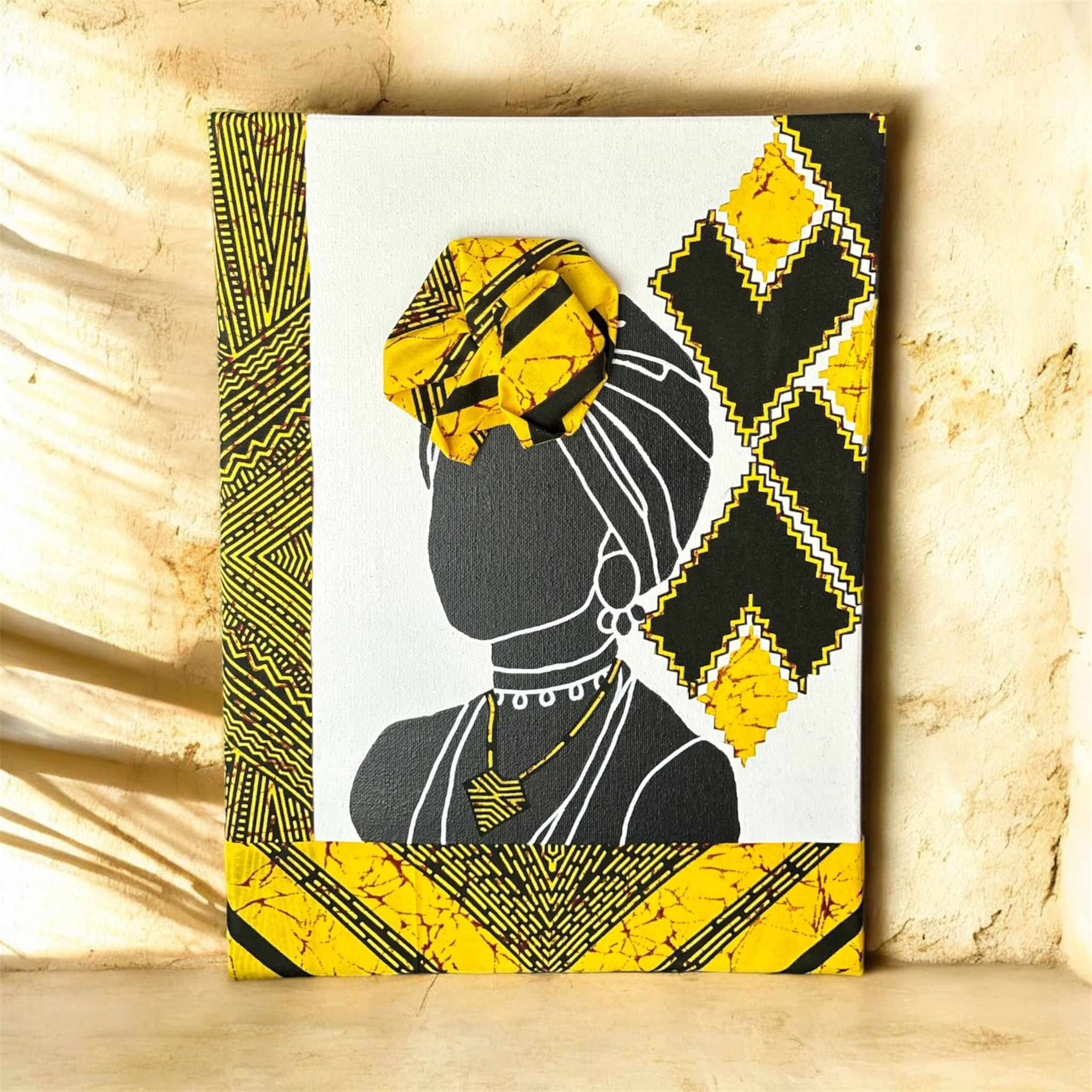 Tableau africain en tissu wax