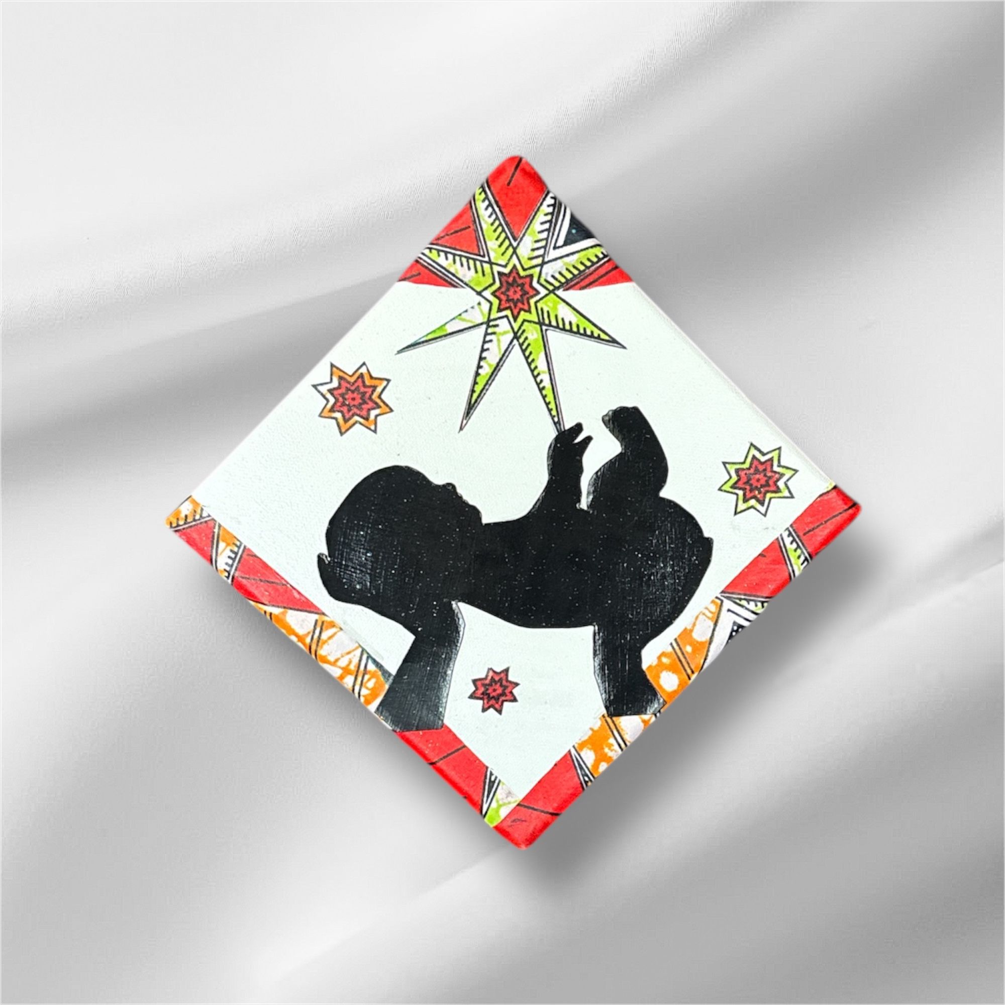 Tableau silhouette bébé étoile