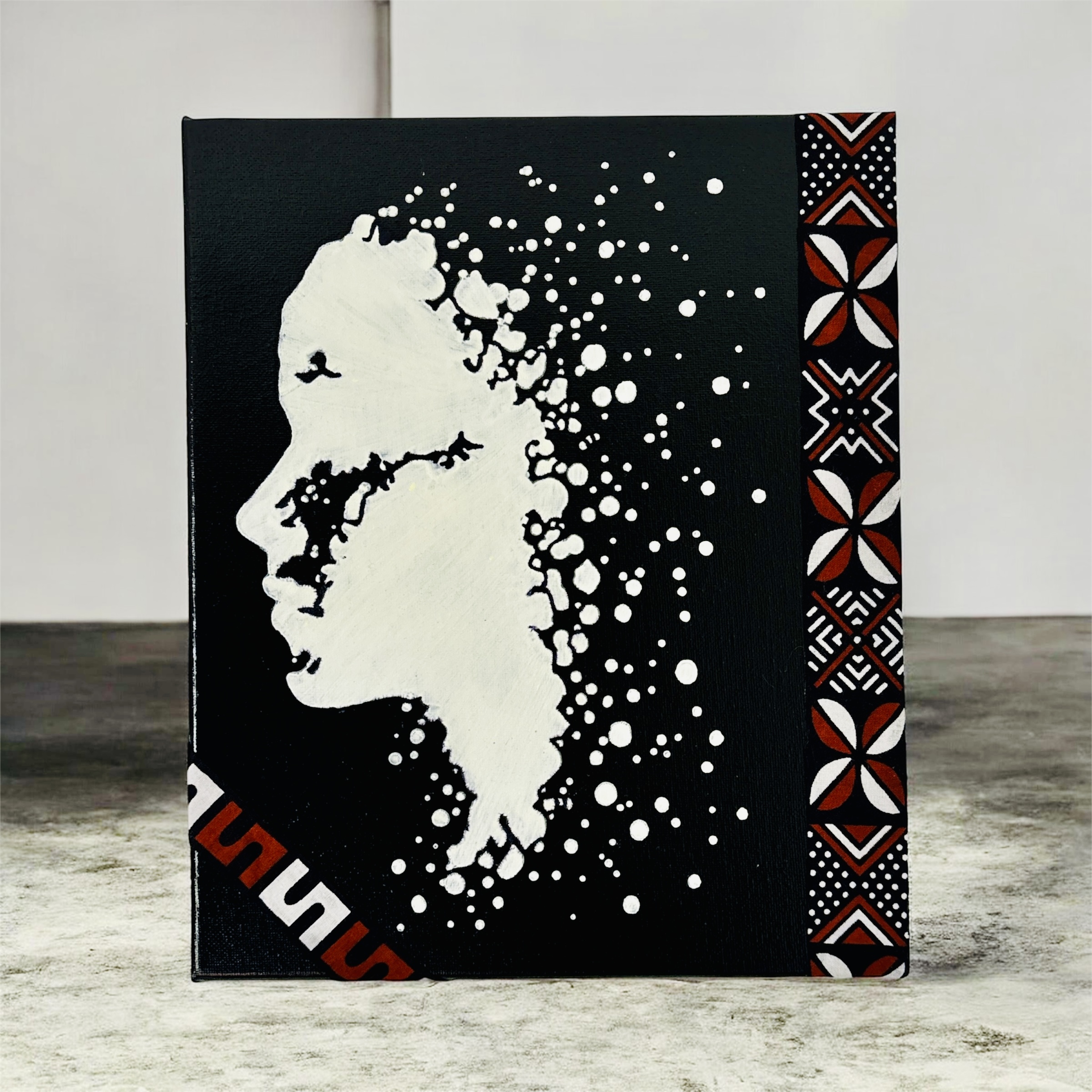 Portrait Abstrait Noir & Blanc Phosphorescent