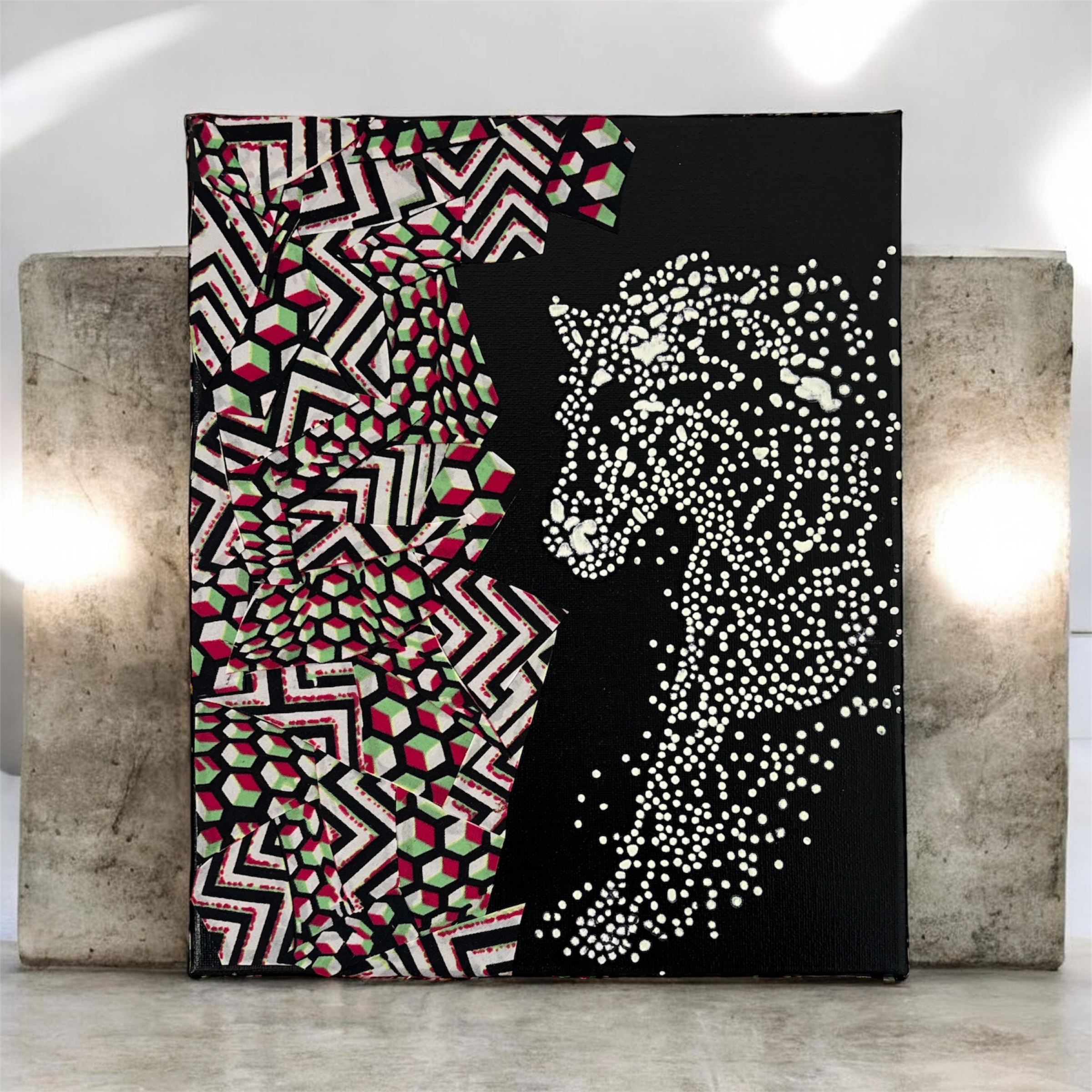 Tableau abstrait cheval
