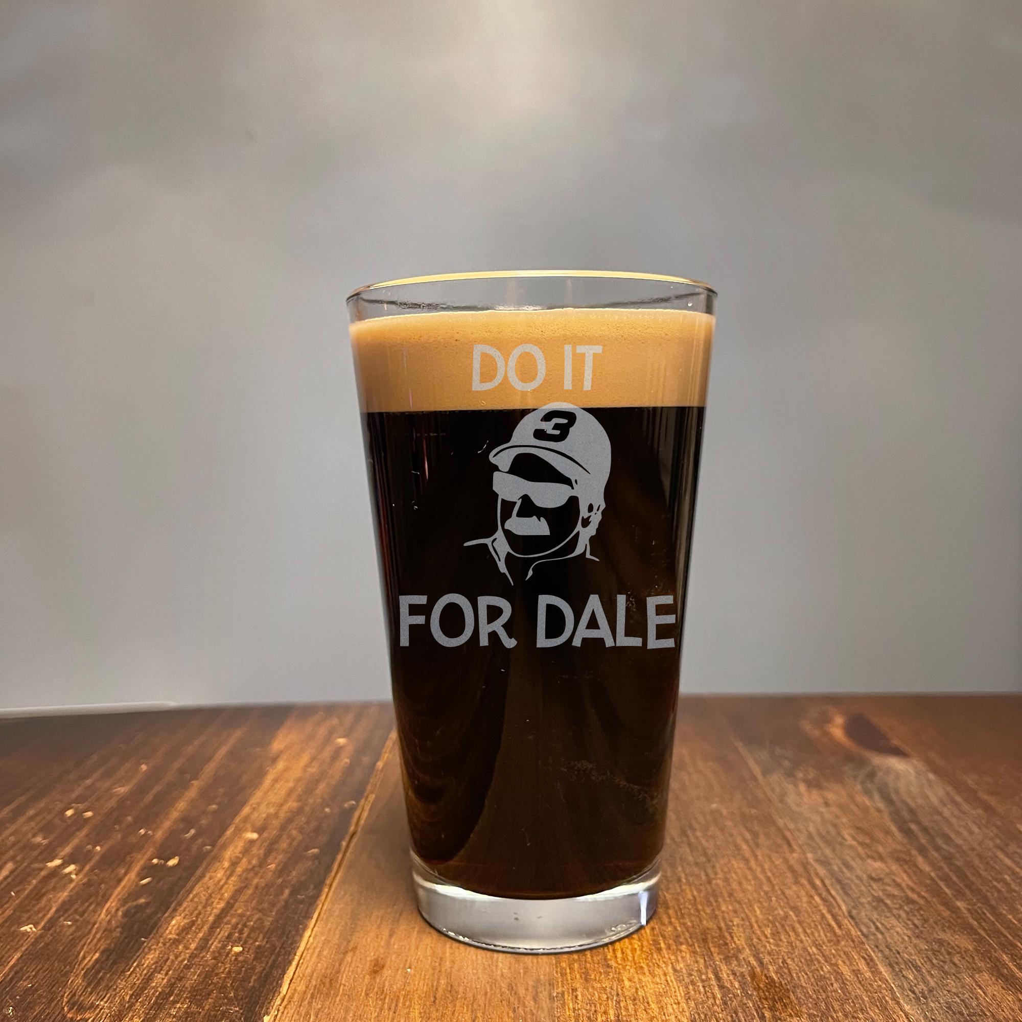 Dale Earnhardt inspired drinking glass, made in the USA, pint glass, wedding gift, fathers day, birthday,  16oz, do it for dale, nascar,