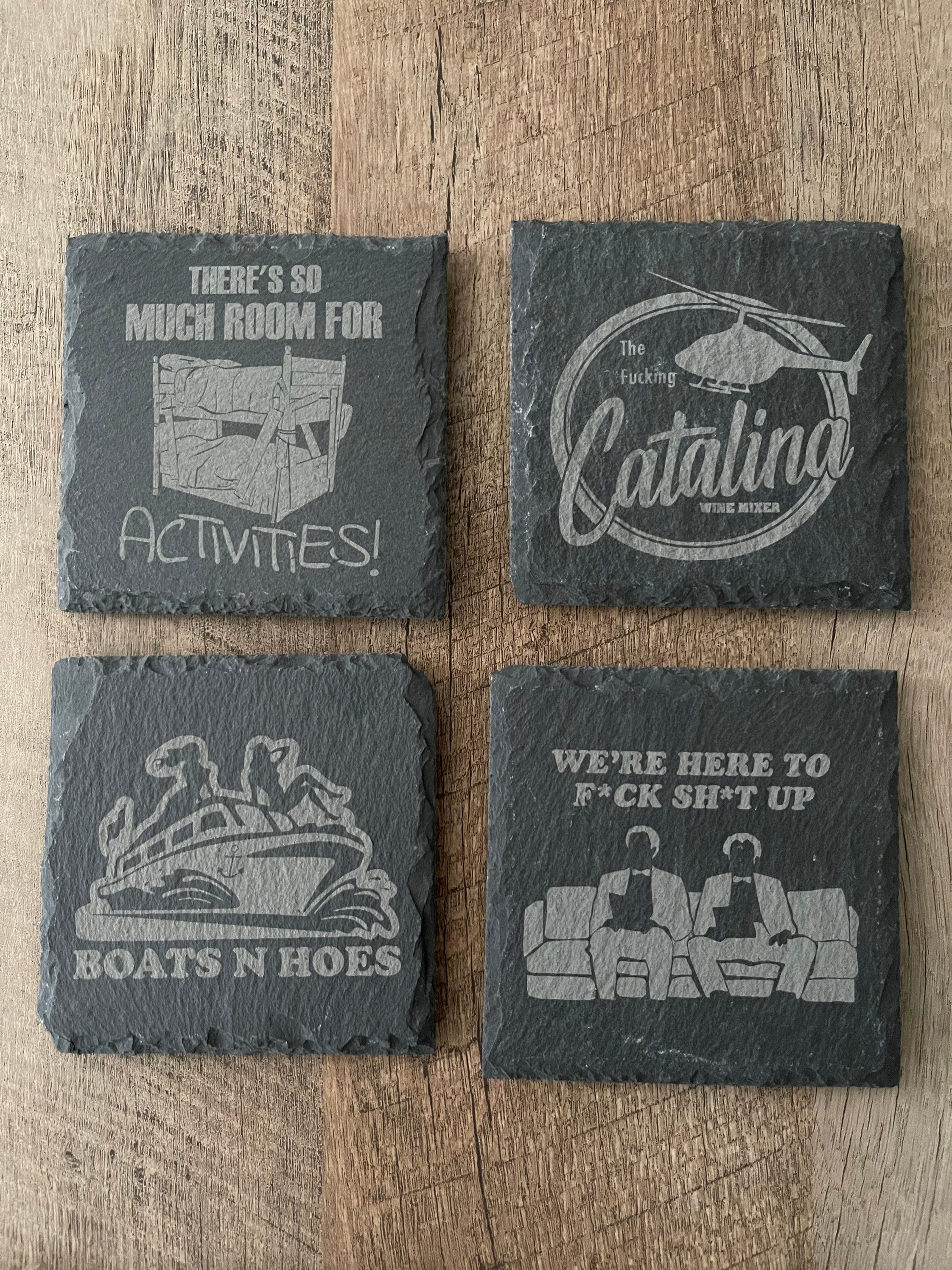Step Brothers Movie Engraved Slate Coasters - Hilarious and Functional Home Decor