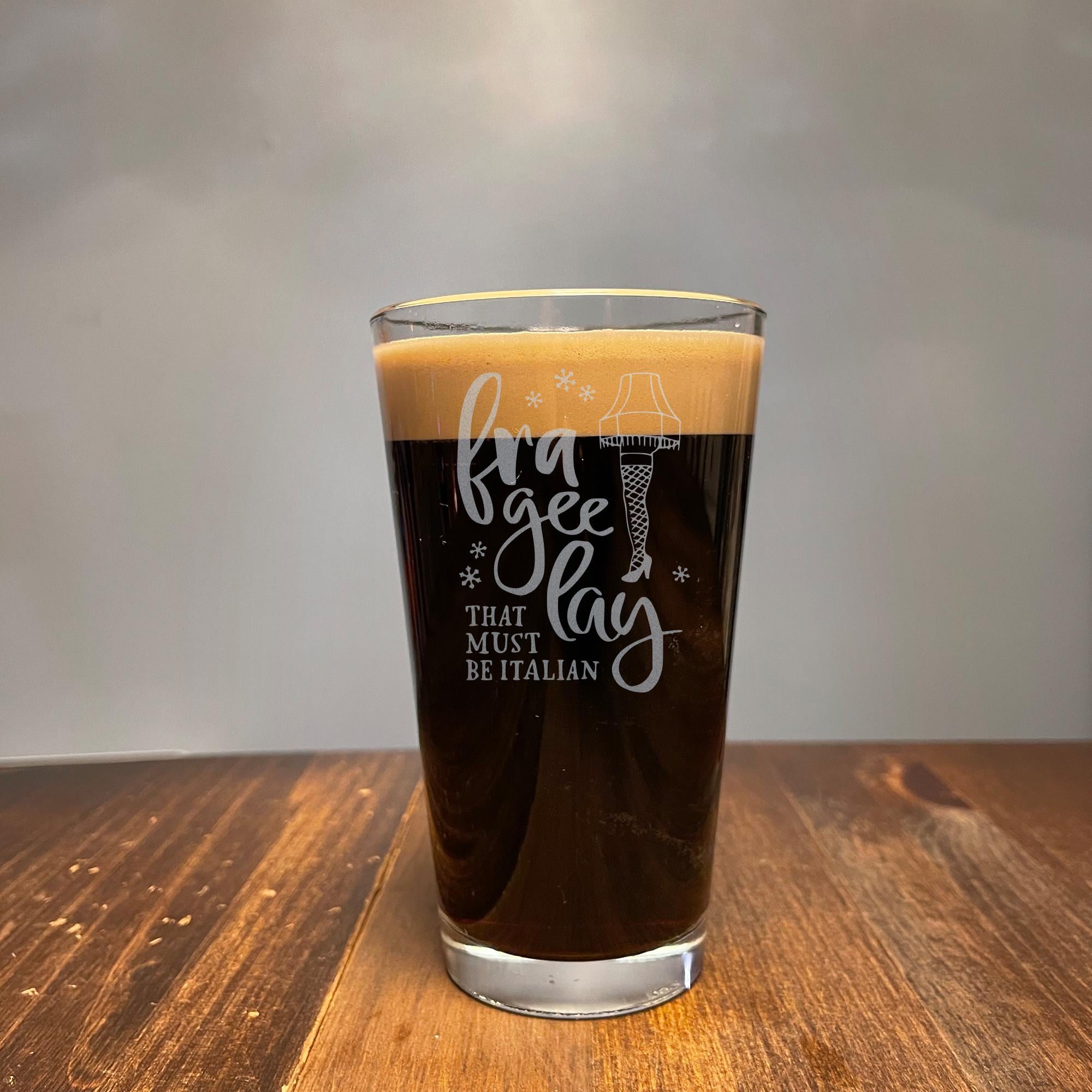 A Christmas Story inspired drinking glass, made in the USA, pint glass, wedding gift, fathers day, gift for him, 16oz