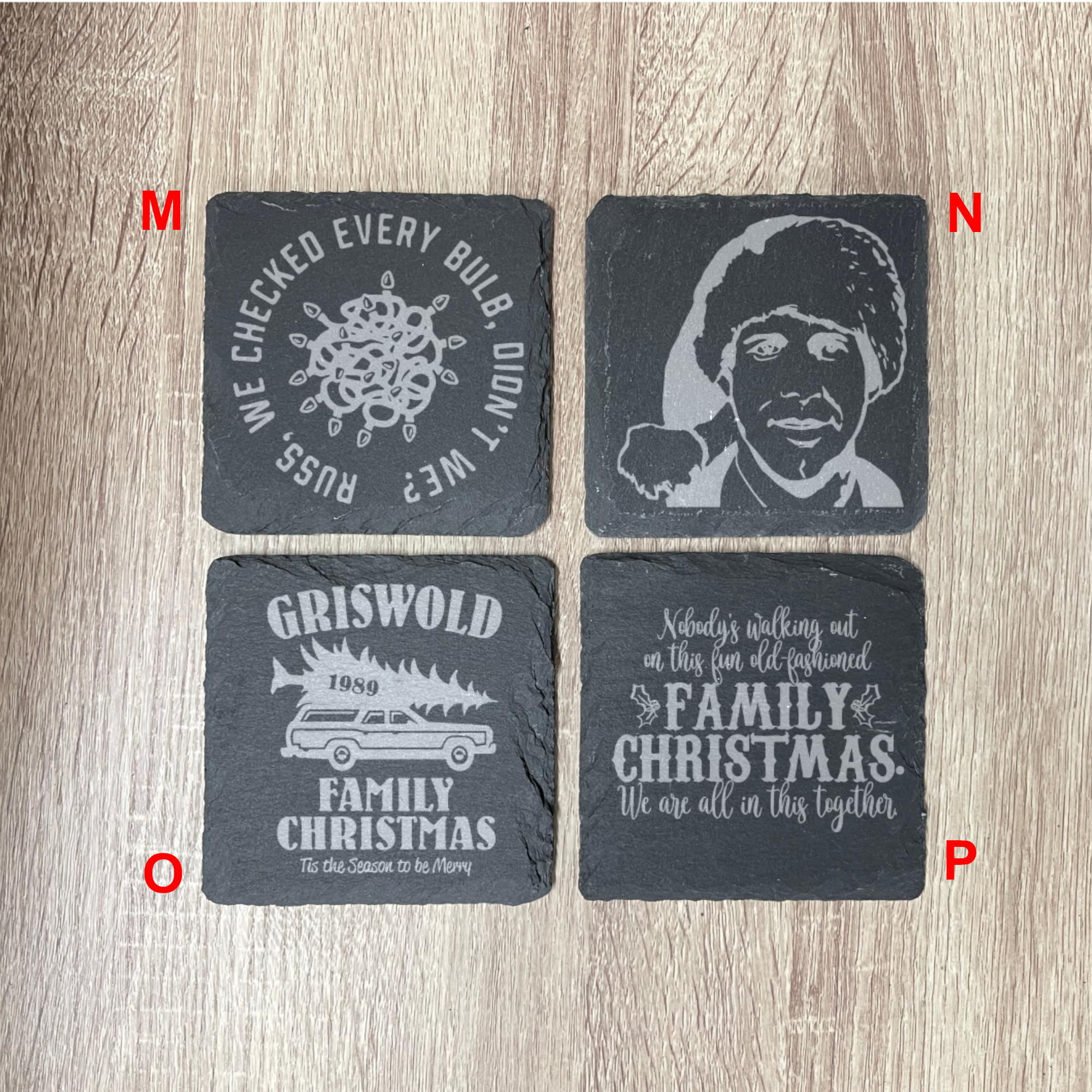 National Lampoon's Christmas Vacation Glass Coffee Mug-12oz Clear Laser Engraved-Griswold Family Christmas, Jolliest Bunch, Shitter Was Full