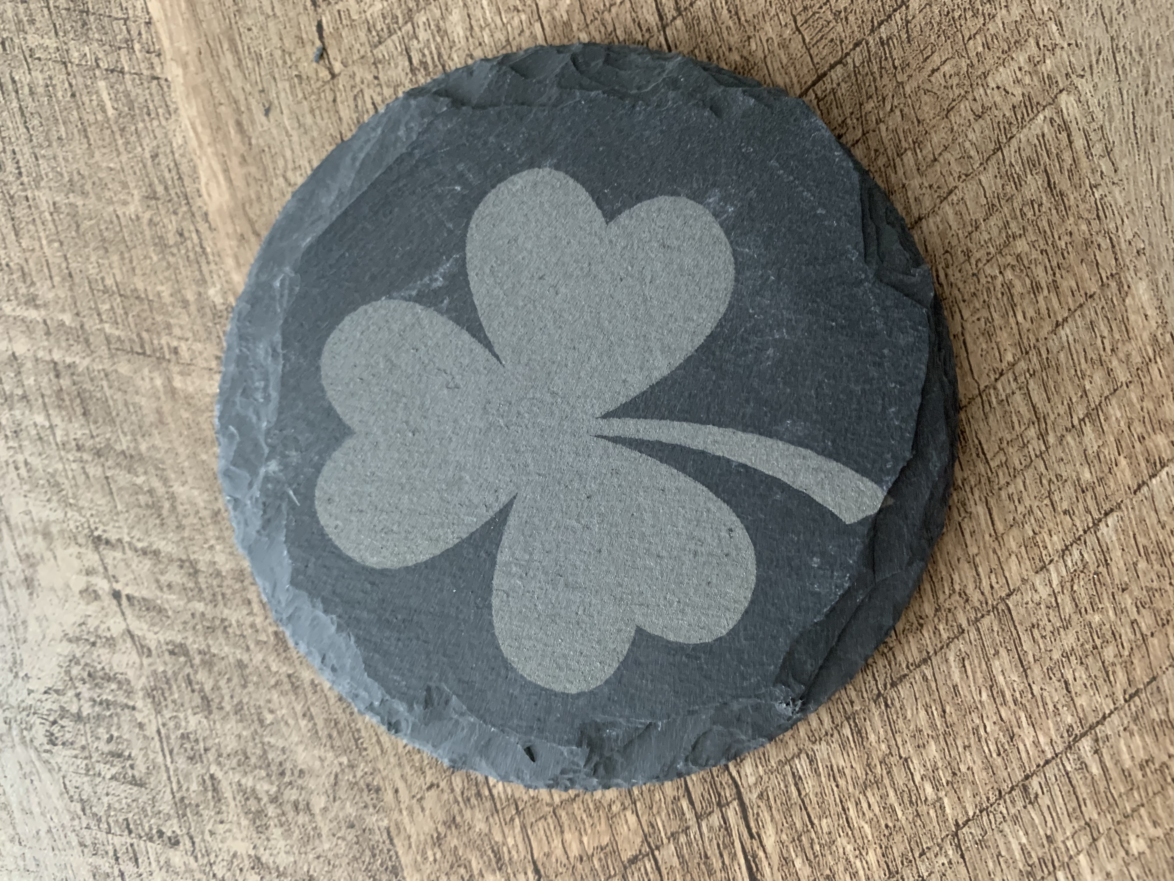 Irish Shamrock Coasters Slate, Set of 4, Wedding Gifts, Drink Coasters, Personalized, Engraved