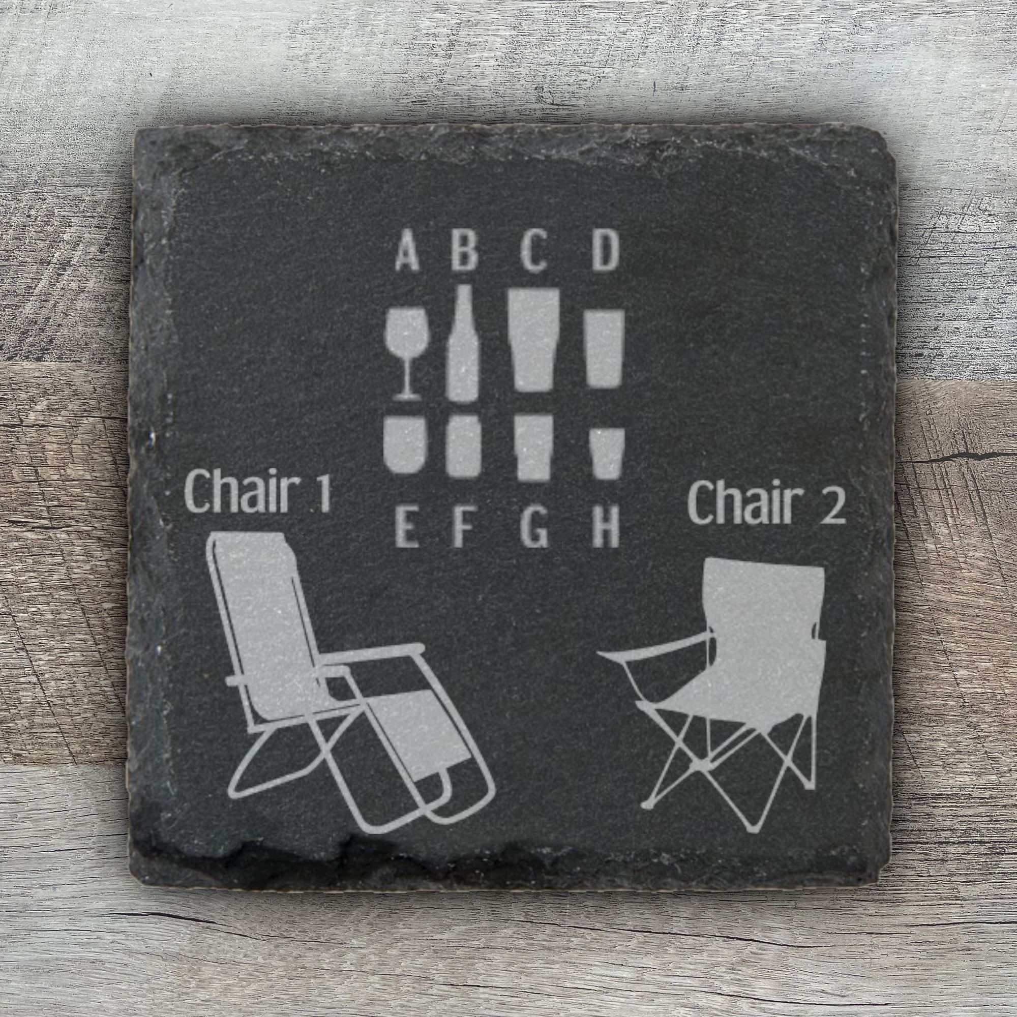 Personalized Camping Sign, Slate Sign 11 3/4" x 7 3/4", Oval Hanging, Laser Engraved, Gift, Outdoors