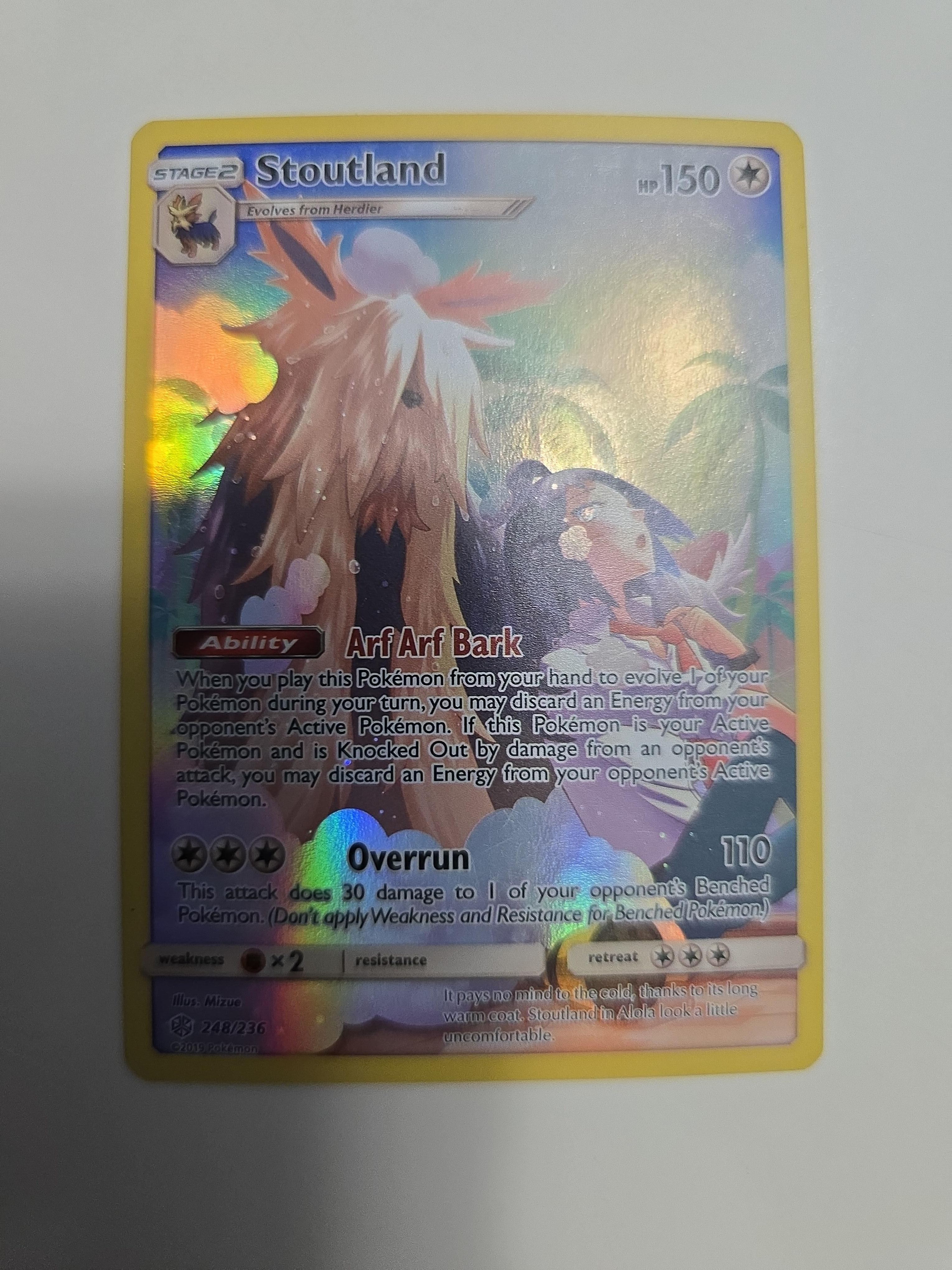 Stoutland Secret Rare (Rainbow) – 248/236 – Cosmic Eclipse – Pokémon TCG