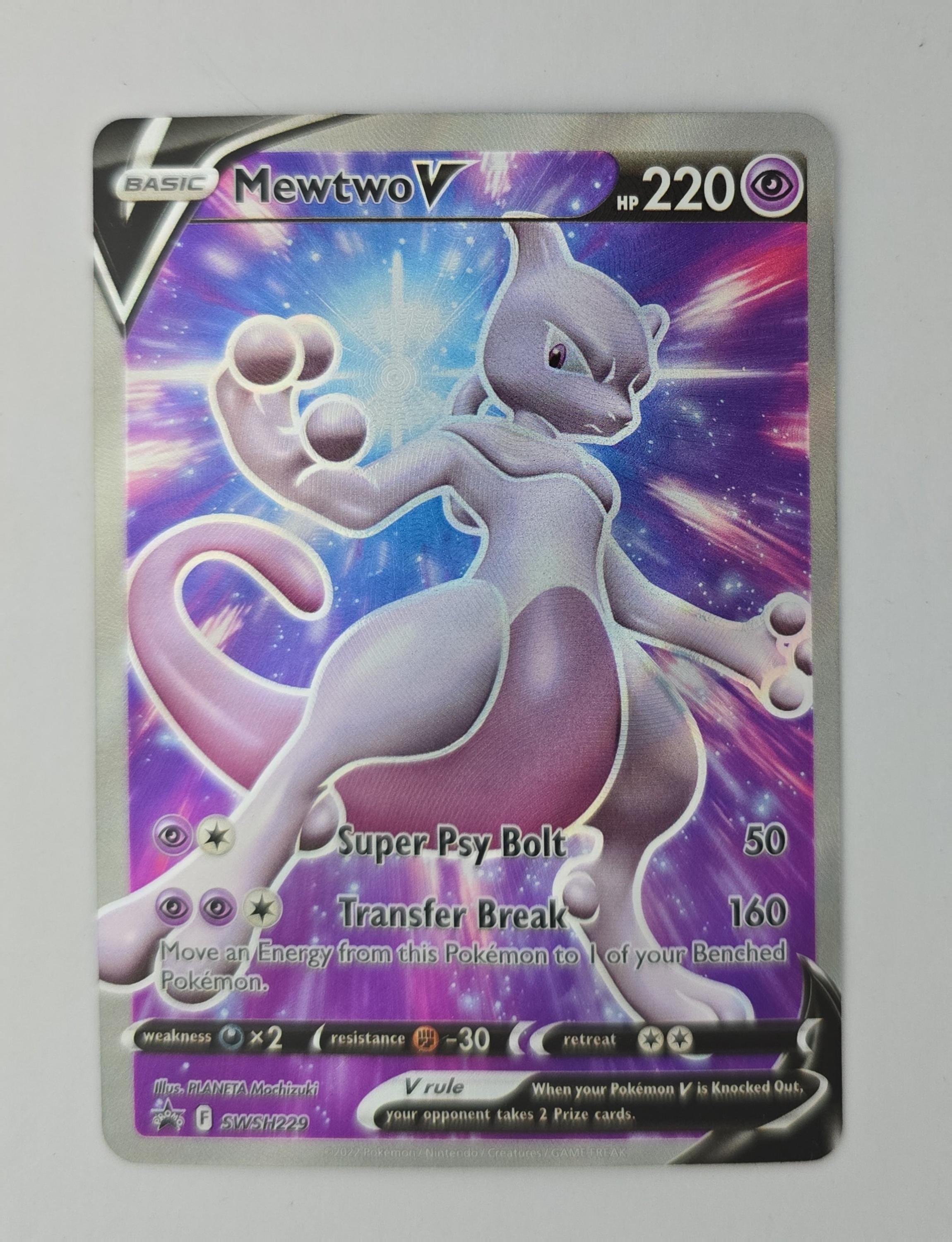 Mewtwo V Full Art – SWSH229 – Sword & Shield Promo – Psychic Pokémon