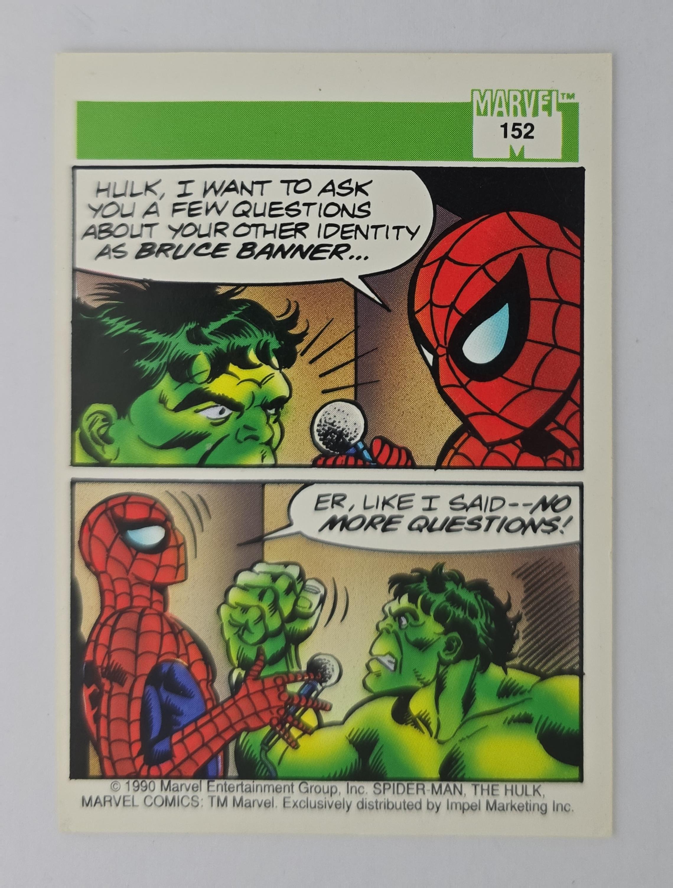 Spider-Man Presents: The Hulk – 1990 Marvel #152 – Impel Trading Card