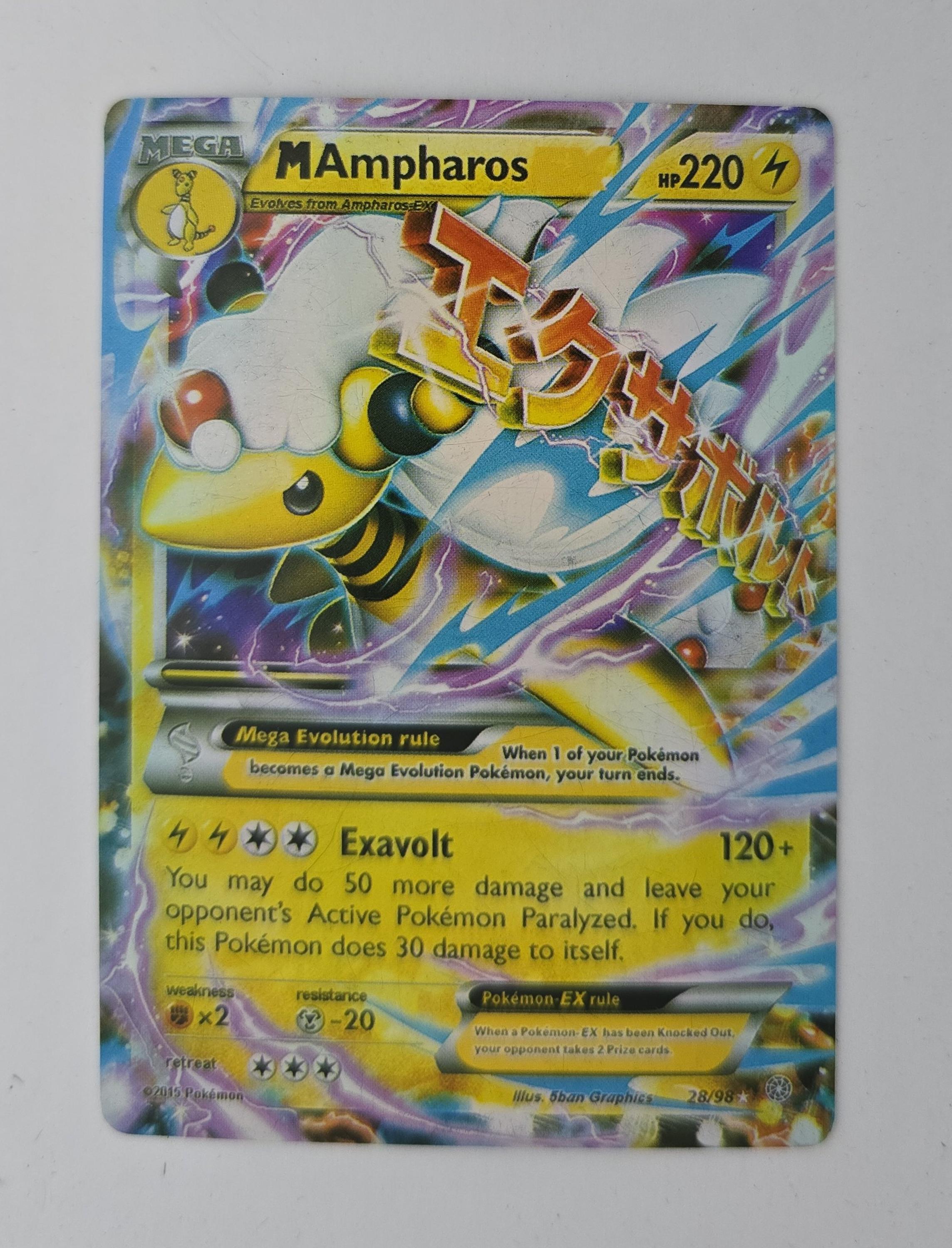M Ampharos EX – 28/98 – XY: Ancient Origins – Mega Evolution Pokémon EX
