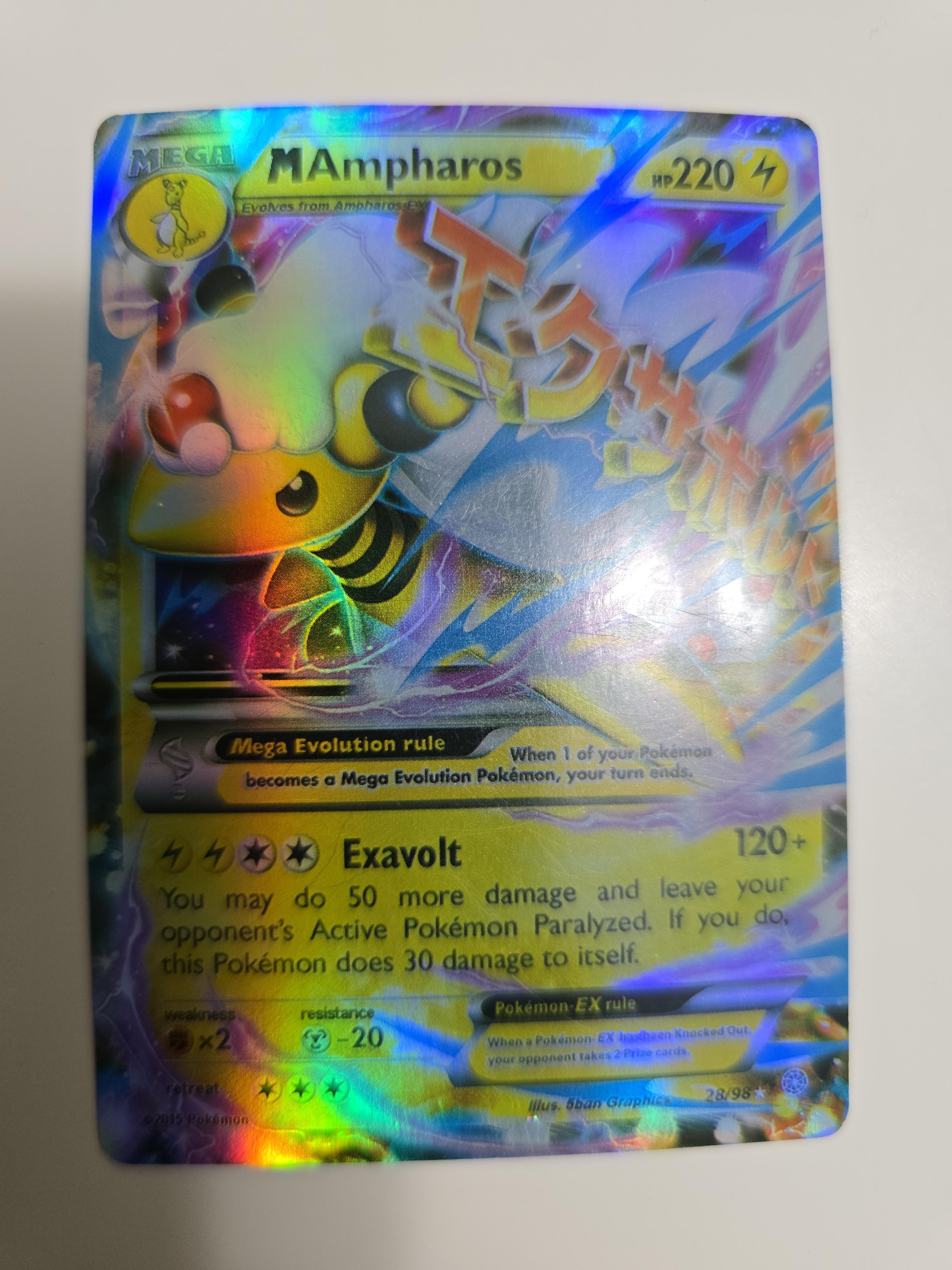 M Ampharos EX – 28/98 – XY: Ancient Origins – Mega Evolution Pokémon EX