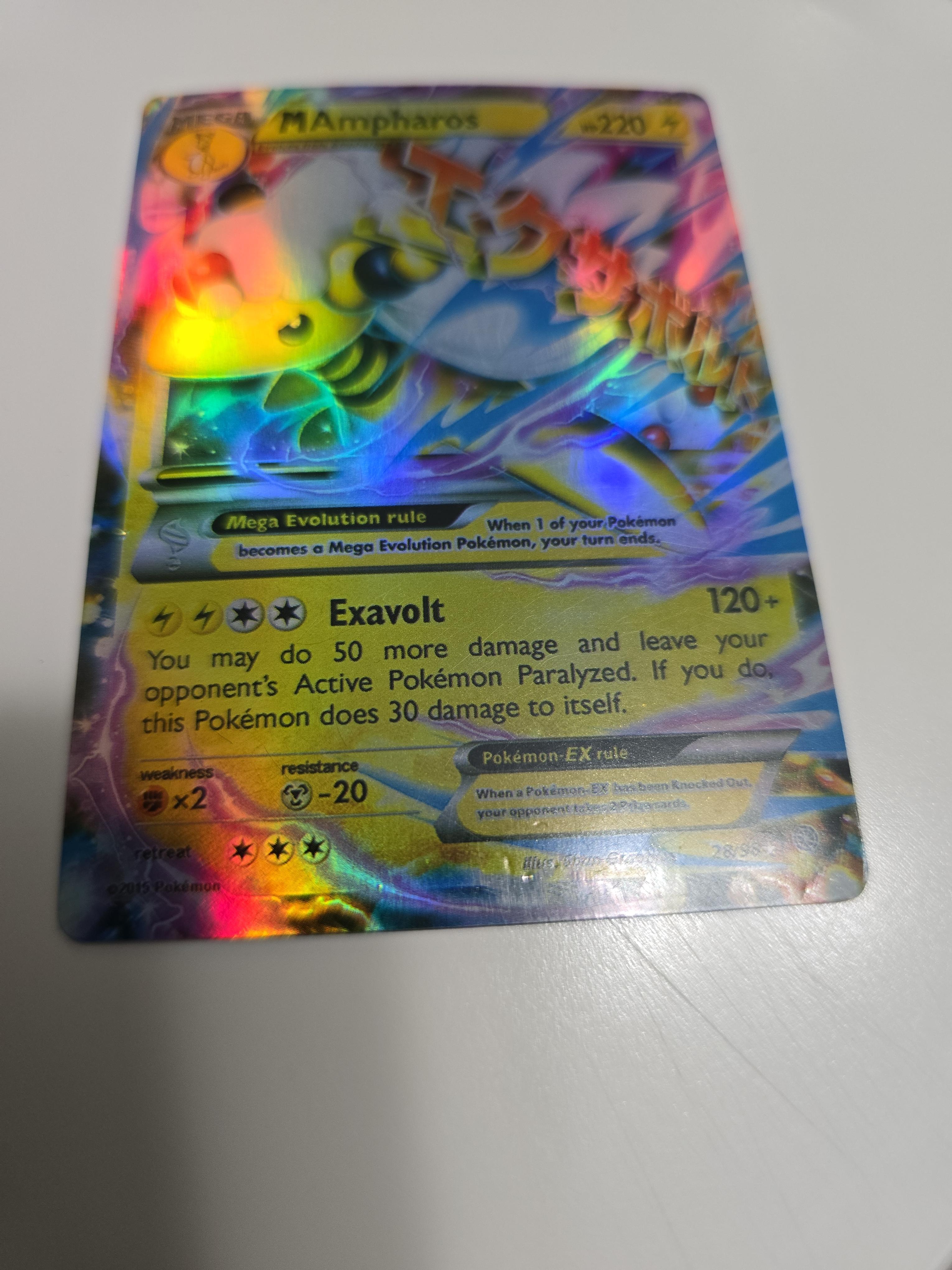 M Ampharos EX – 28/98 – XY: Ancient Origins – Mega Evolution Pokémon EX