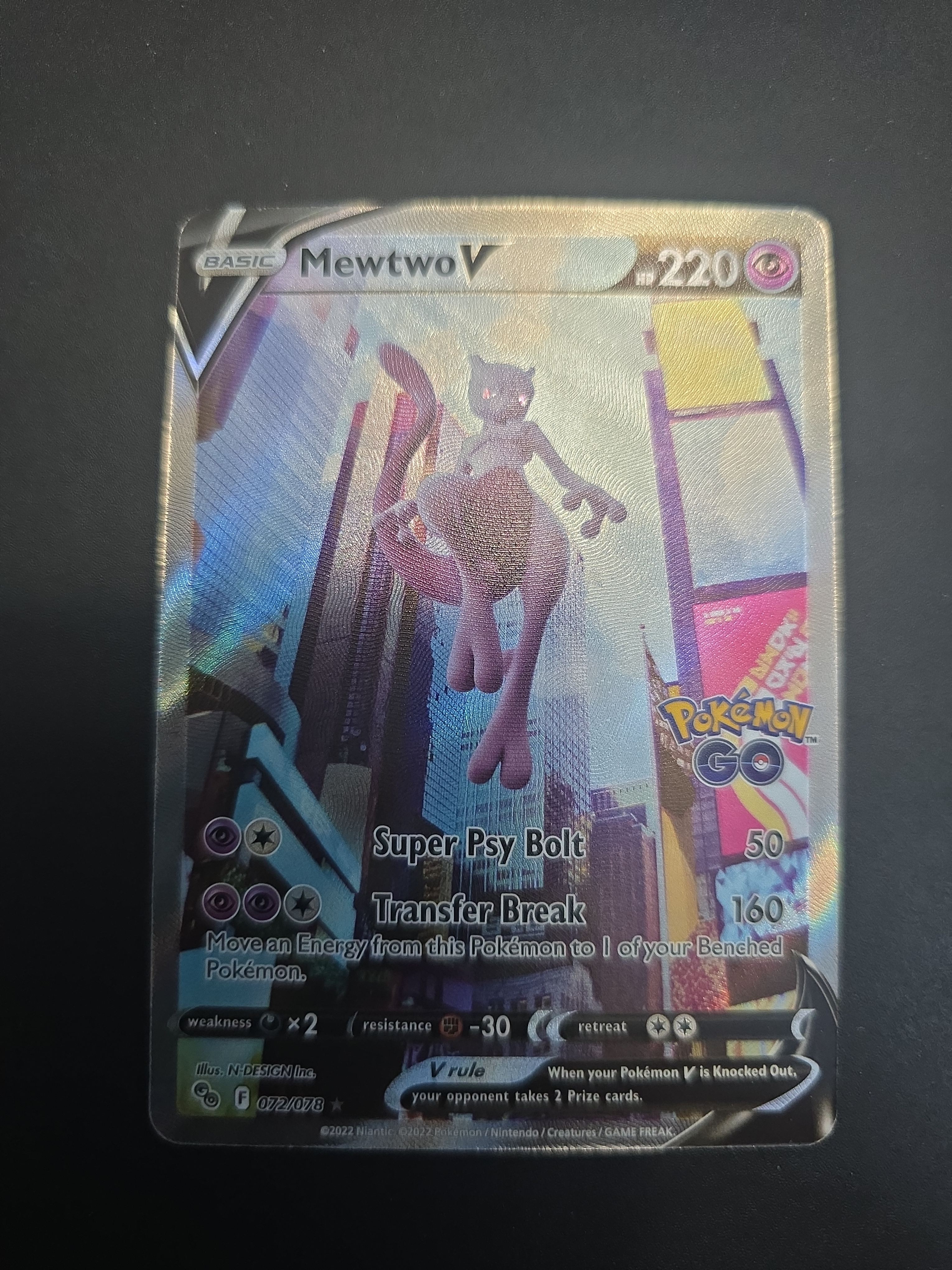2022 Pokémon GO Mewtwo V Full Art – 072/078 – Ultra Rare