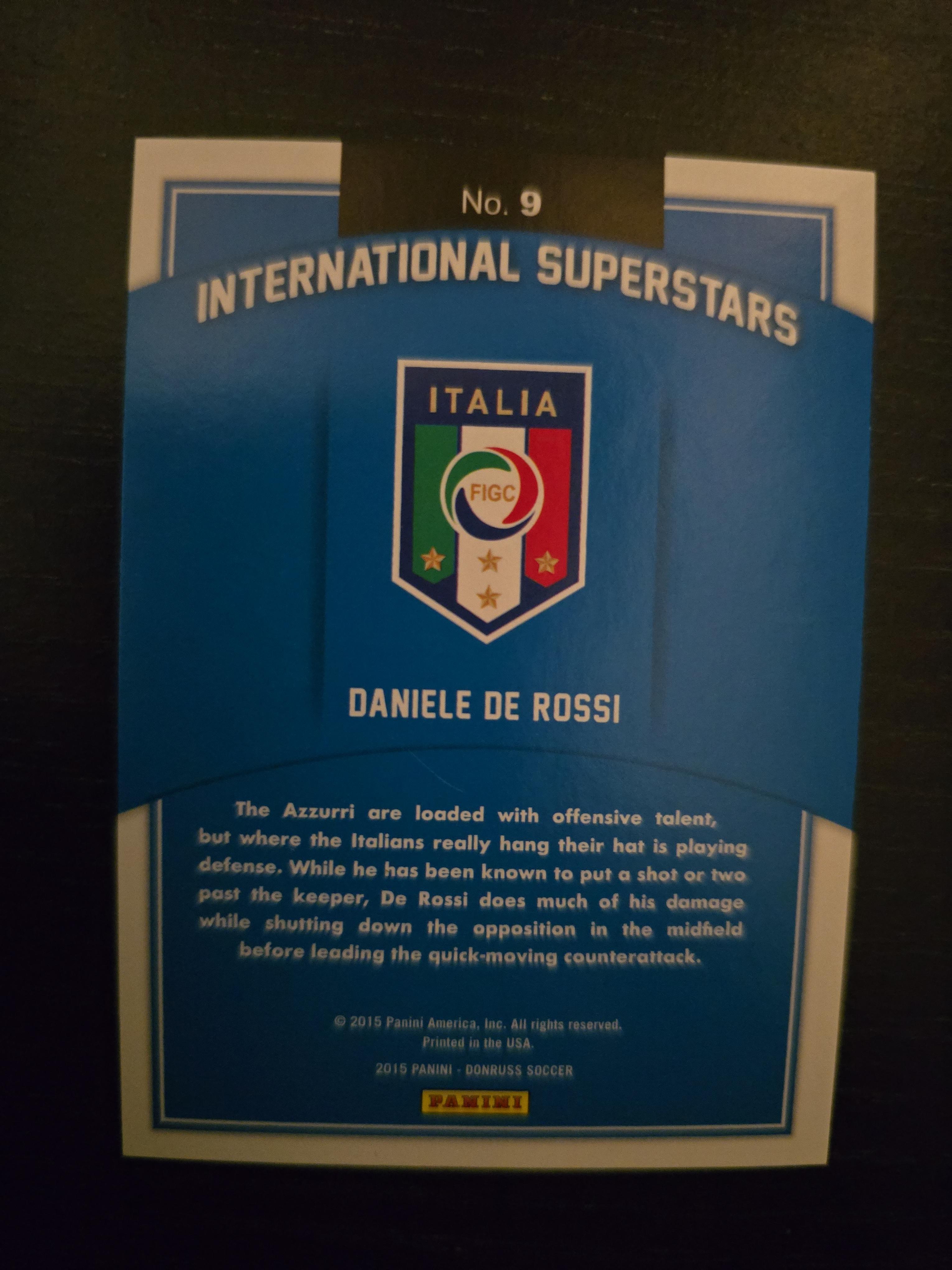 Daniele De Rossi – 2015 Panini Donruss International Superstars Press Proof #9 48/99 | Italy National Team