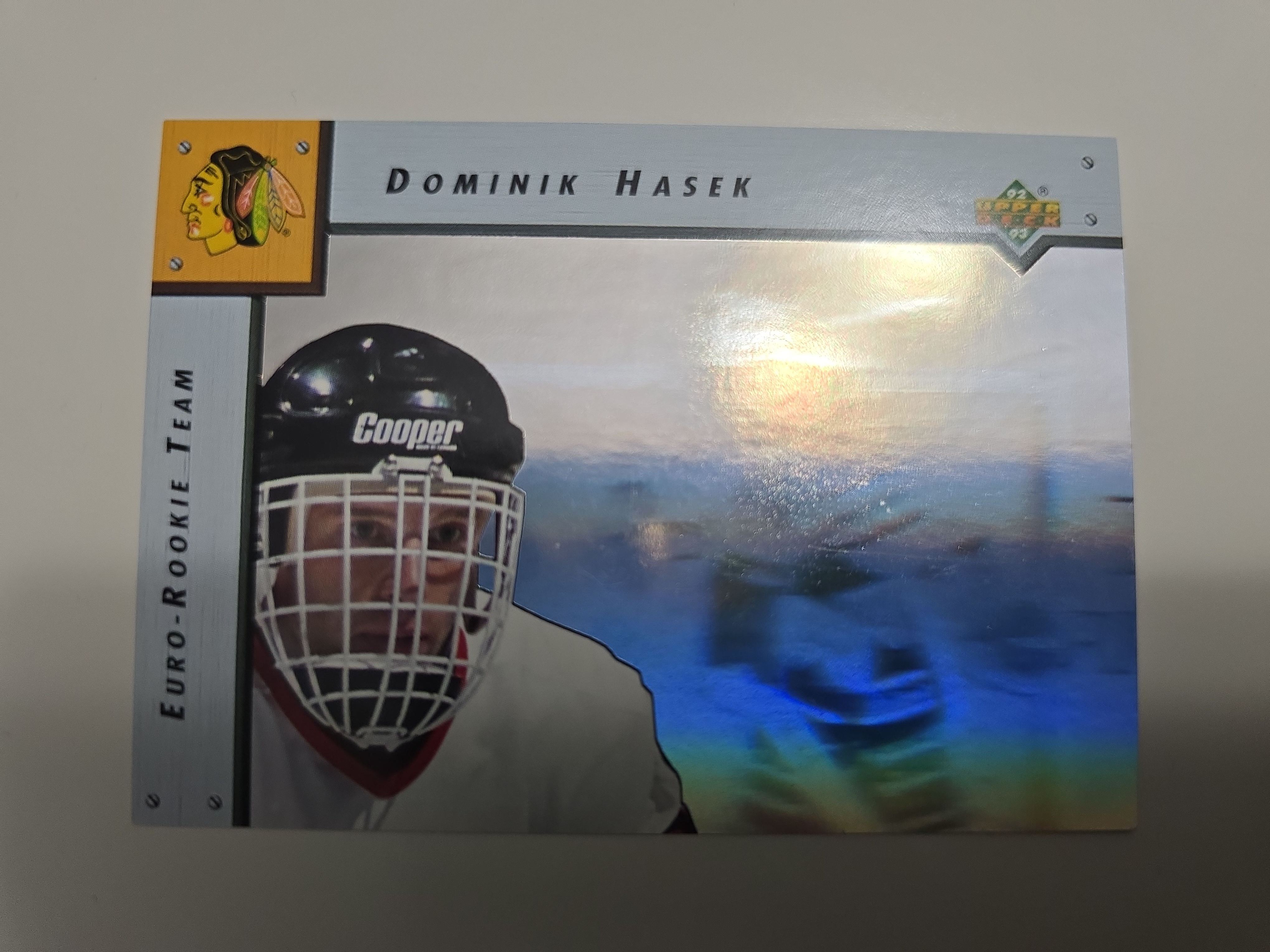 1992–93 Upper Deck Dominik Hašek Euro-Rookie Team ERT3 – Chicago Blackhawks | HOF Goalie