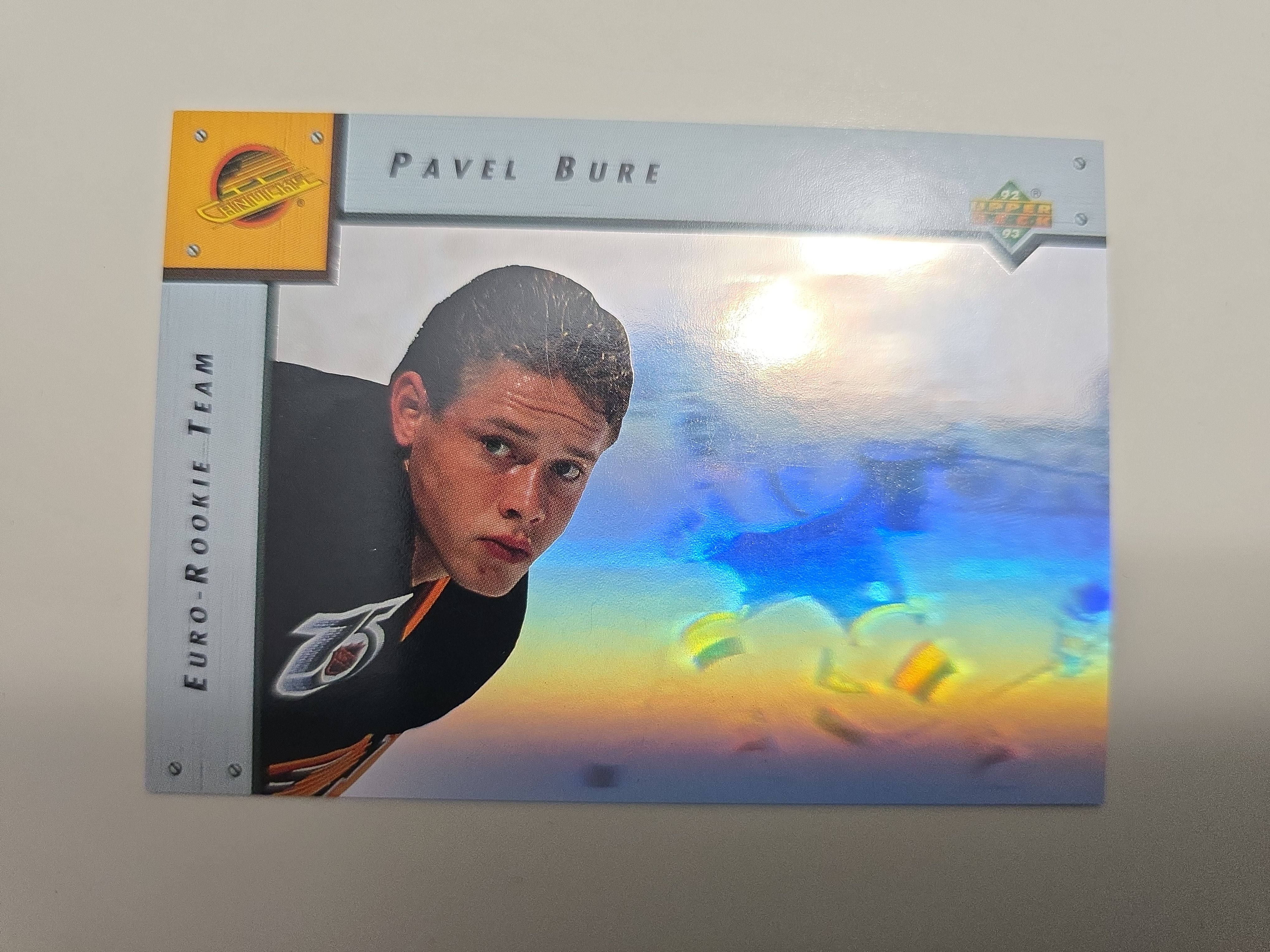 1992–93 Upper Deck Pavel Bure Euro-Rookie Team (ERT1) – Vancouver Canucks | Rookie Insert