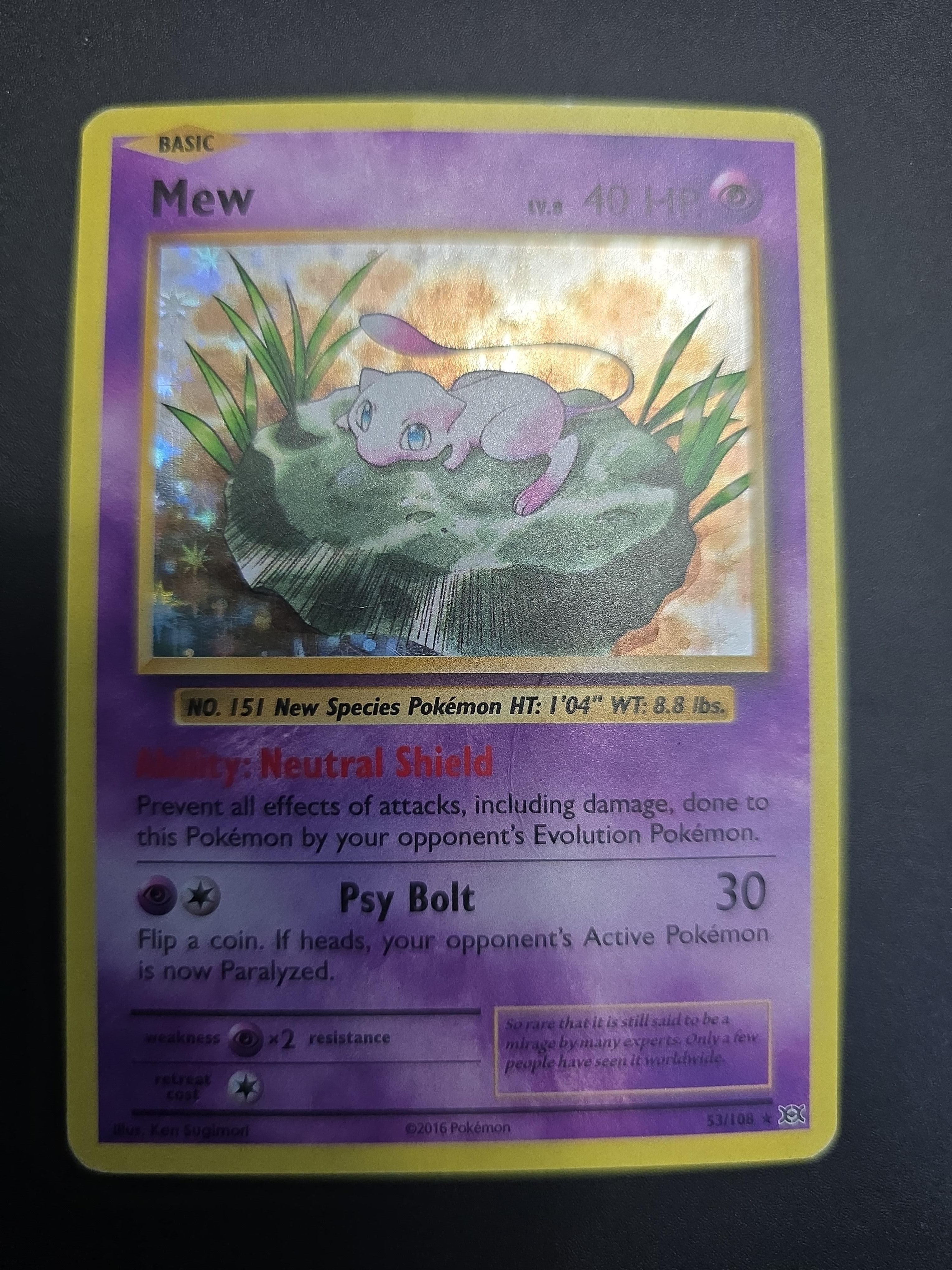 2016 Pokémon XY Evolutions Mew Holo – 53/108 – Psychic Mythical Pokémon