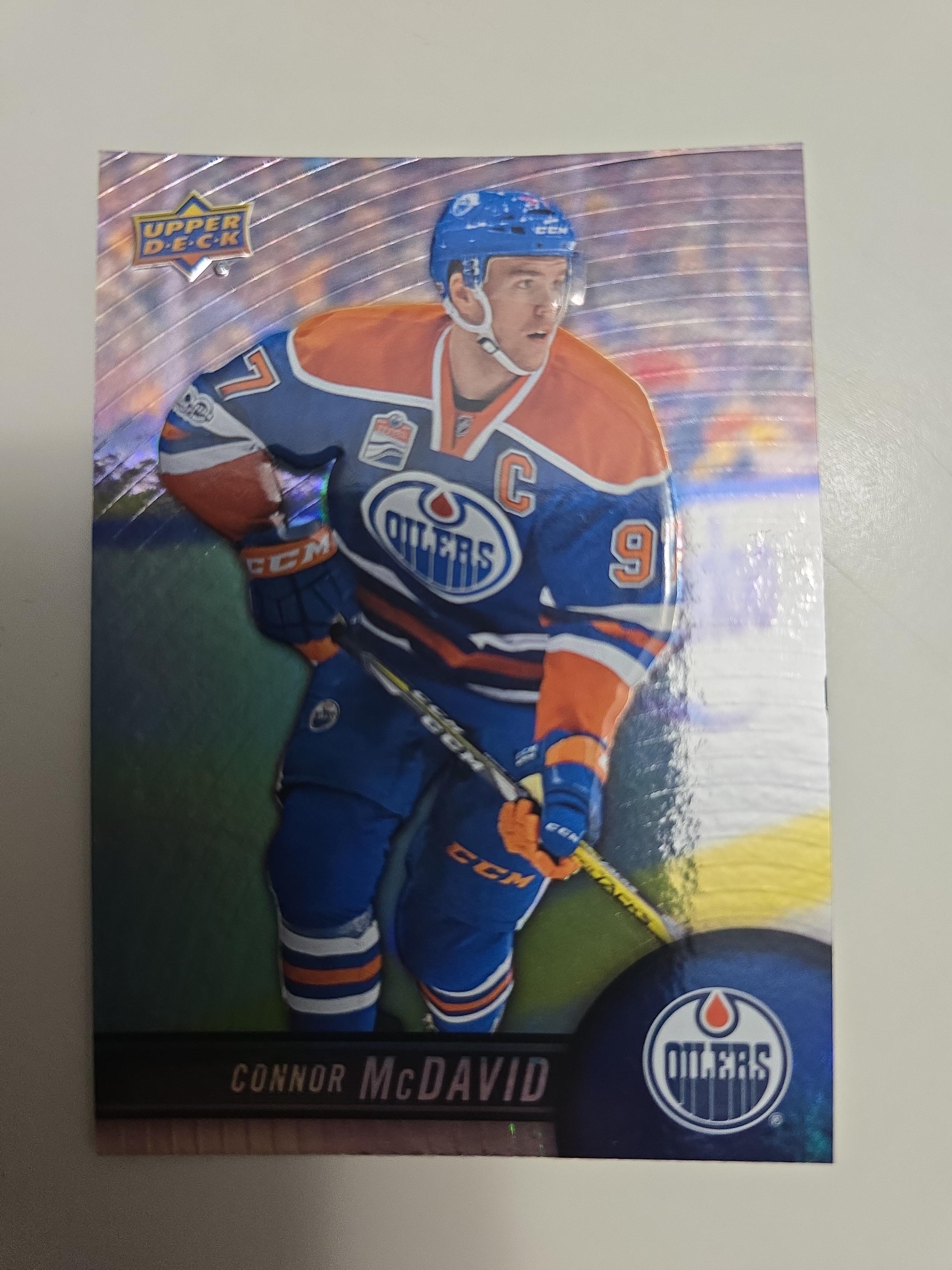 2017-18 Upper Deck Tim Hortons Connor McDavid Base Card #97 – Edmonton Oilers | Embossed Finish