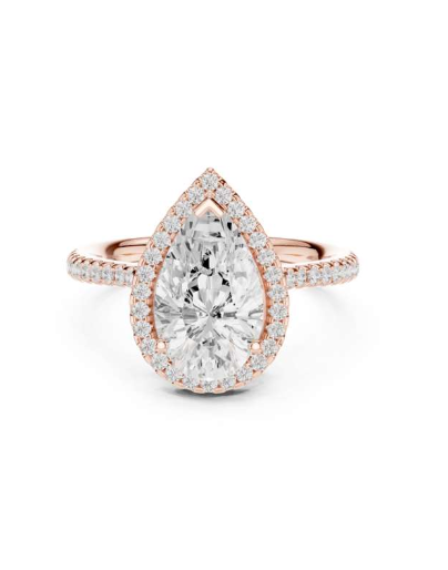 Pear-shaped diamond ring