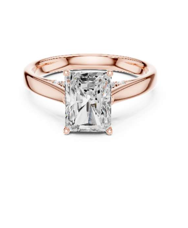 Rose gold rectangular diamond ring