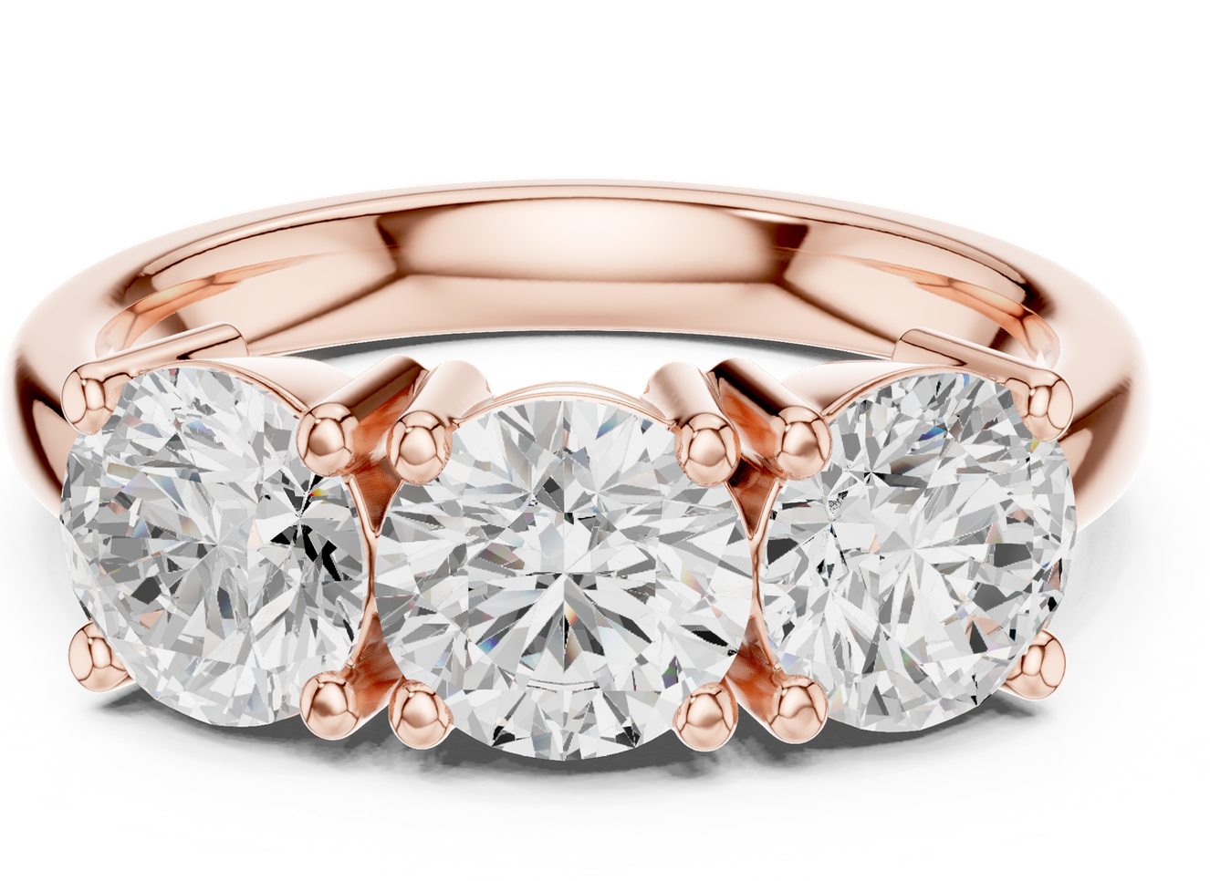 Three-stone diamond ring