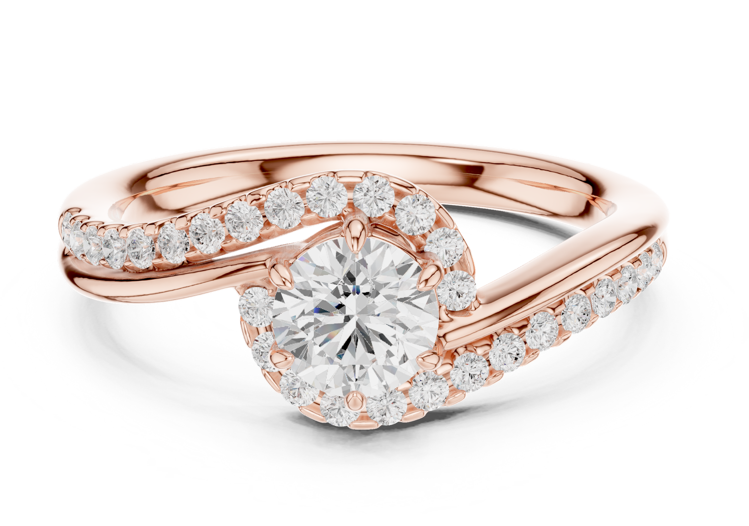 Rose gold diamond engagement ring