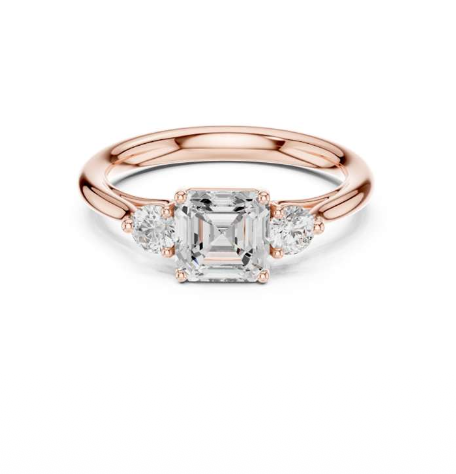 Rose Gold Three-Stone Diamond Ring