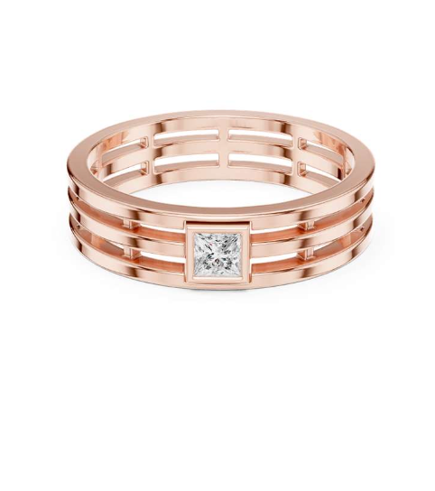 Rose gold geometric ring