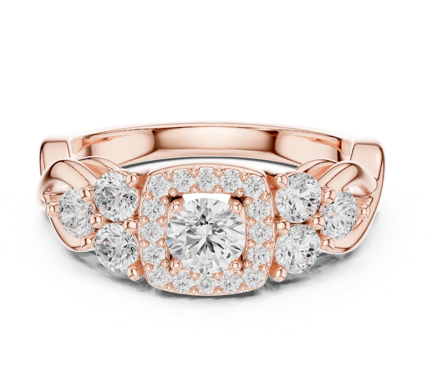 Rose Gold Diamond Cluster Ring