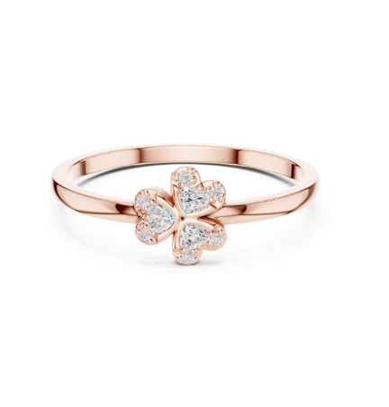 Rose Gold Clover Diamond Ring