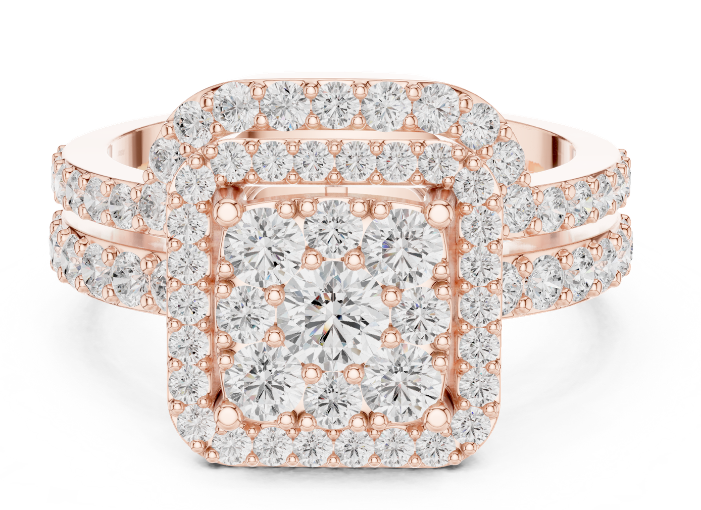 Rose Gold Diamond Cluster Ring