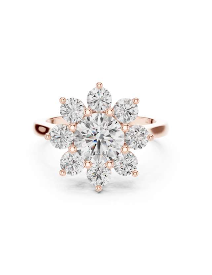 Diamond Flower Cluster Ring
