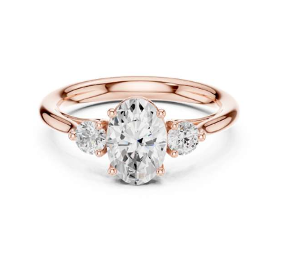 Rose Gold Three-Stone Diamond Ring