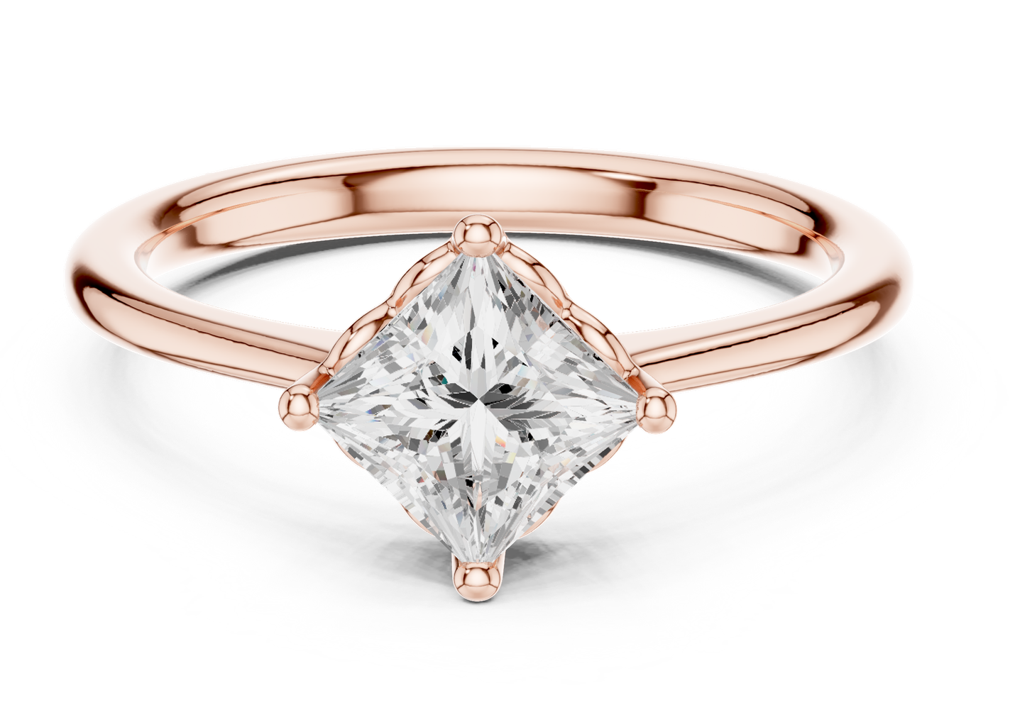 Rose Gold Princess Cut Diamond Ring