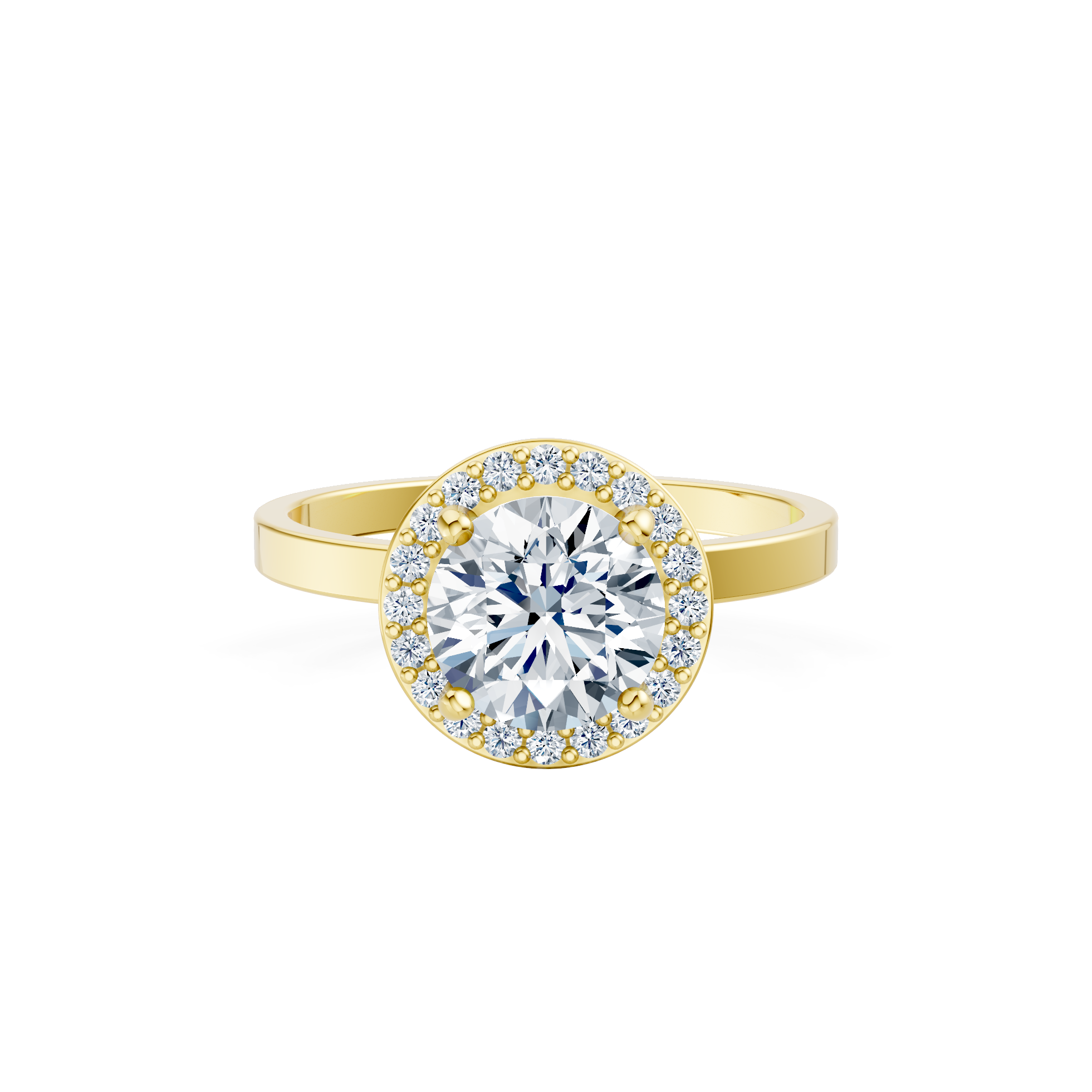 Gold Halo Diamond Ring