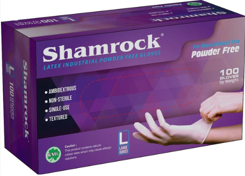 Shamrock 60600 Series Latex Gloves – 6 Mil