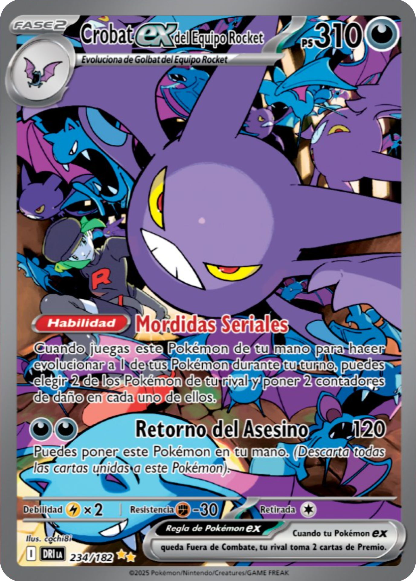 Crobat ex del Equipo Rocket Full Art (Alterno) en español