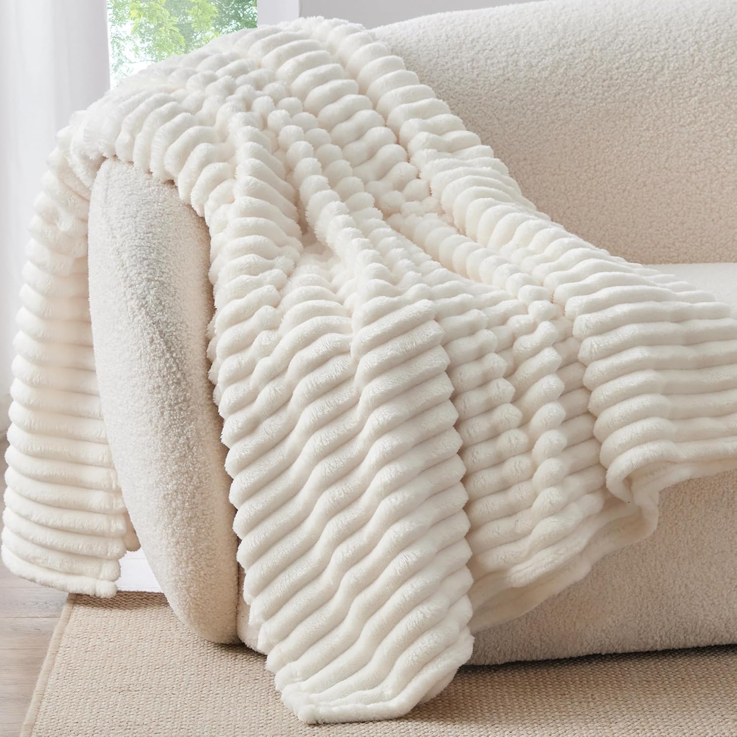 Plush Textured Throw Blanket