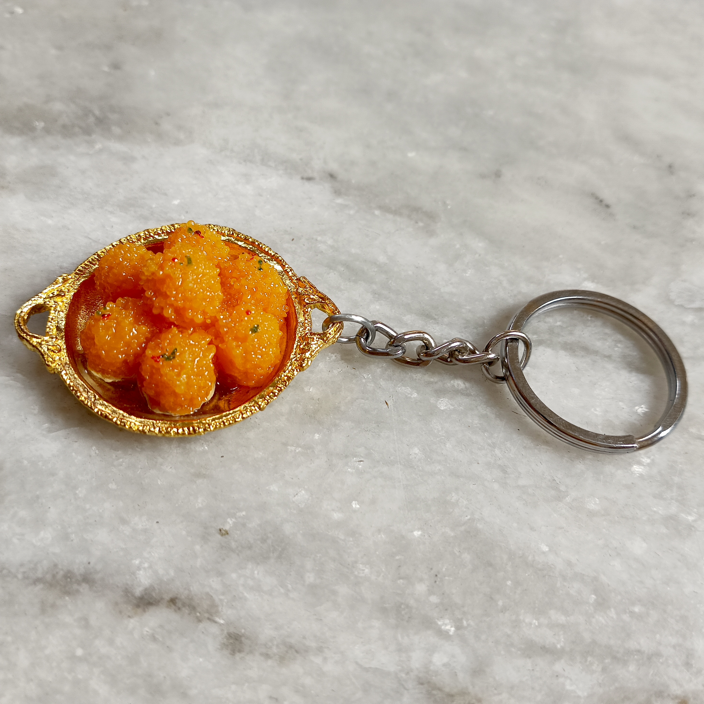 Miniature Boondi Laddu Keychain