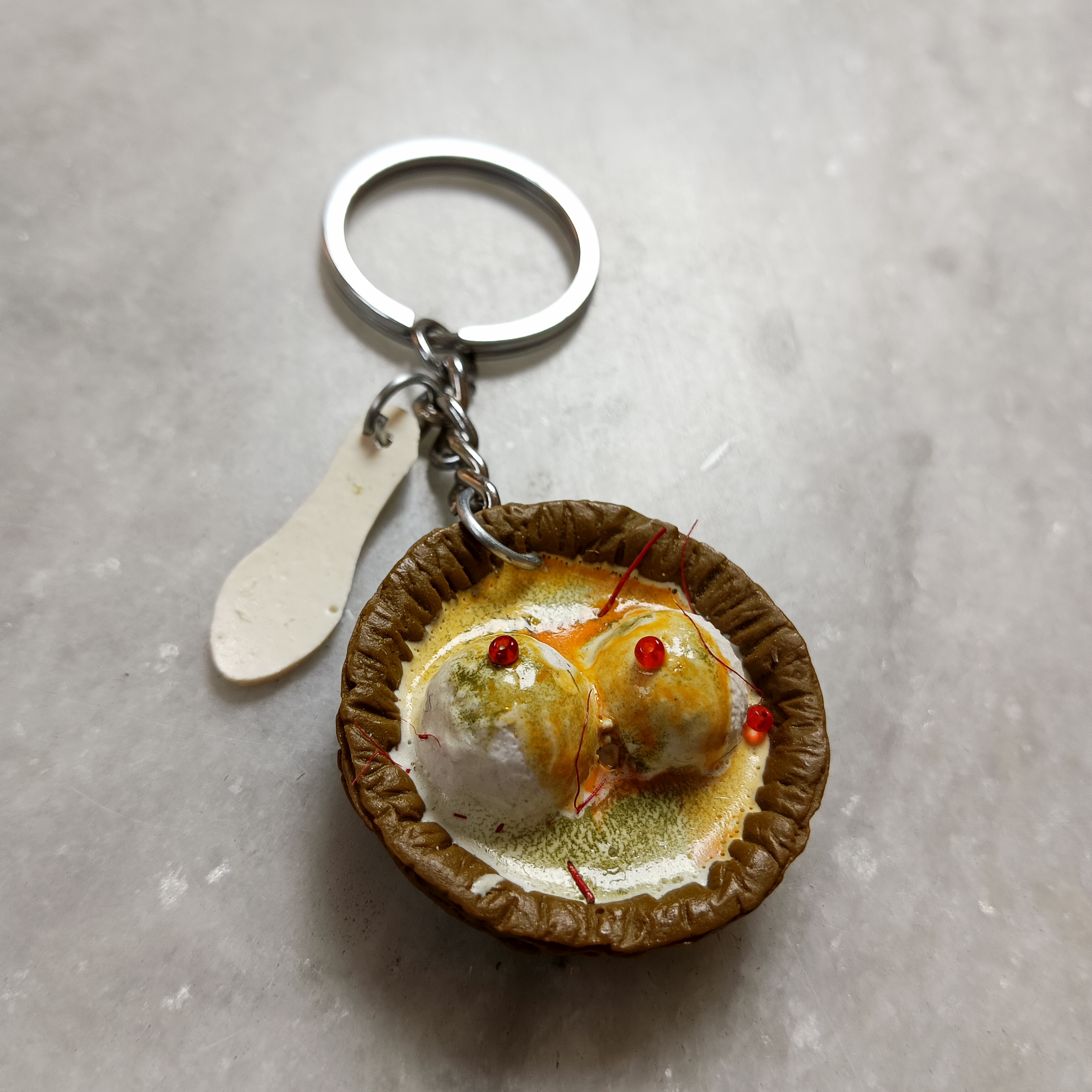 Miniature Dahi Vada Keychain