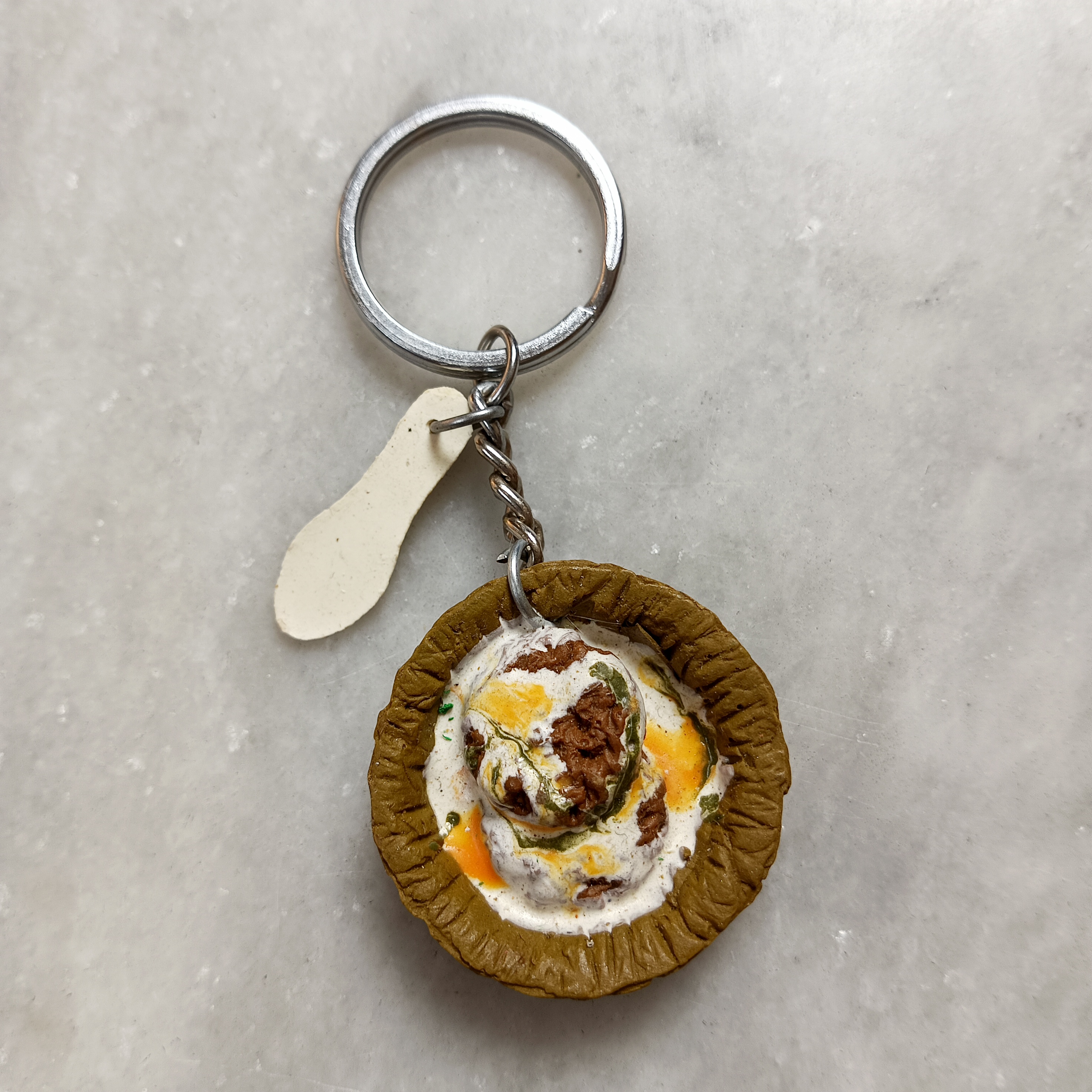 Miniature Aloo Tikki Keychain