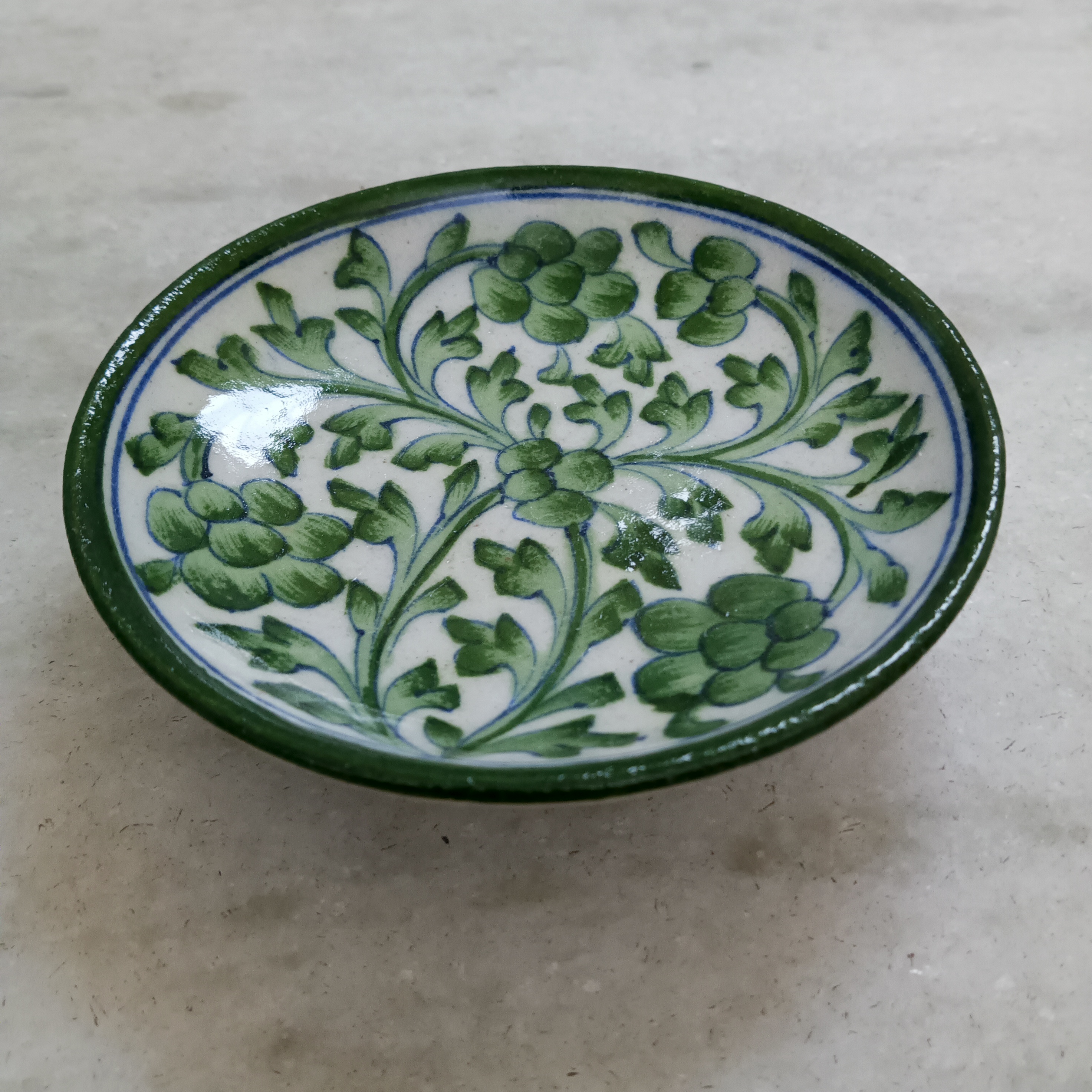 Hand-painted Ceramic Plate - Green