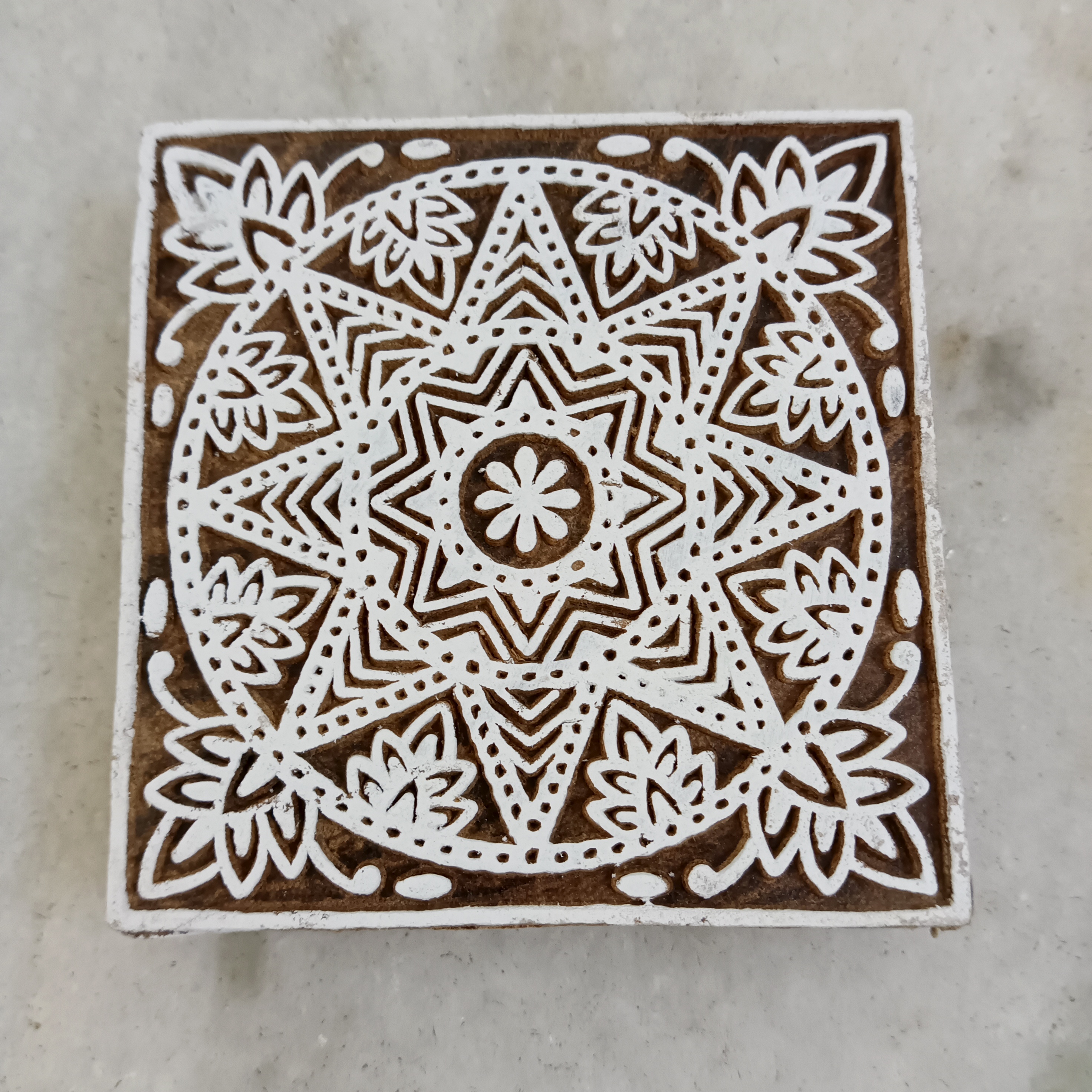 Handcrafted Wooden Printing Block - Mandala