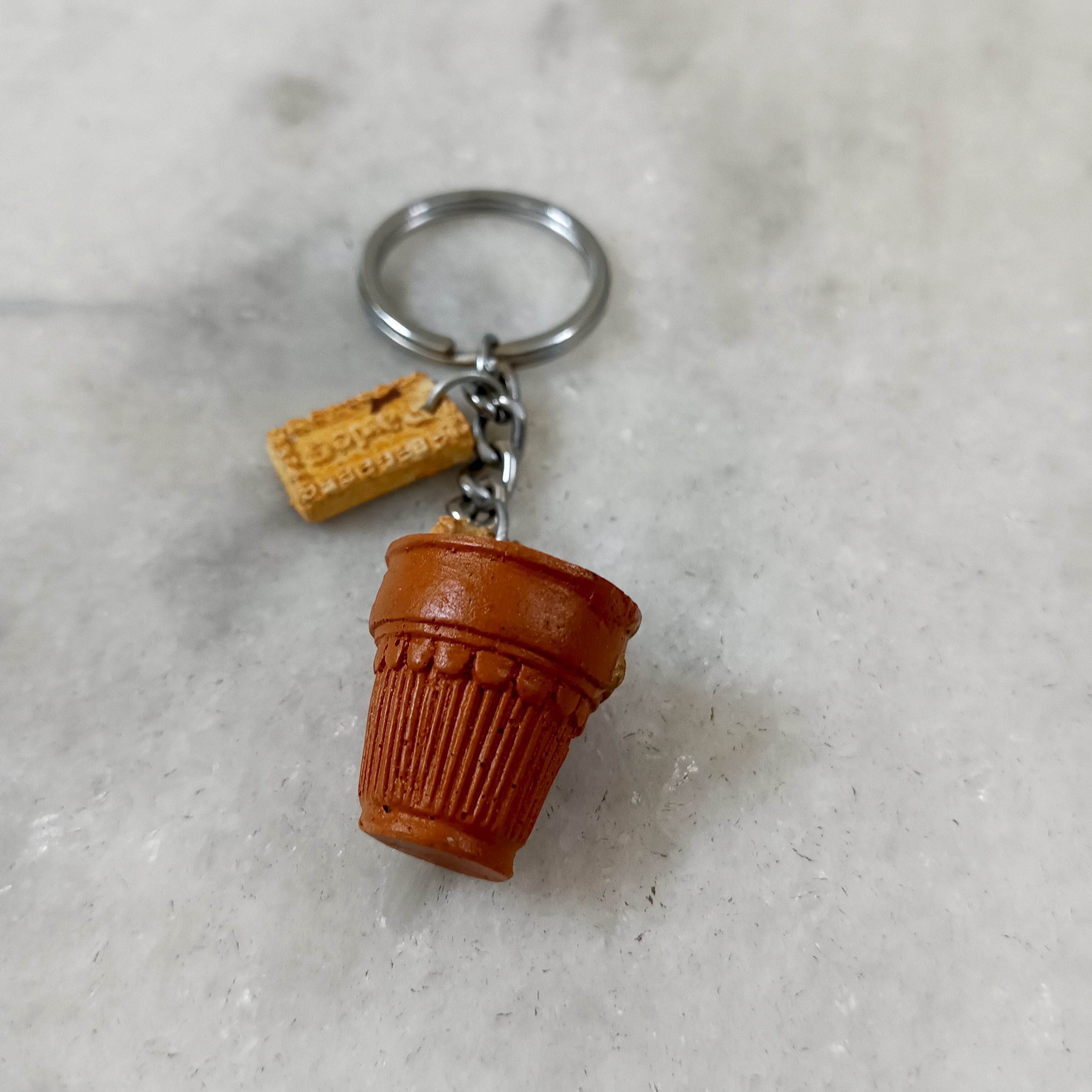Miniature Chai and Biskuit Keychain