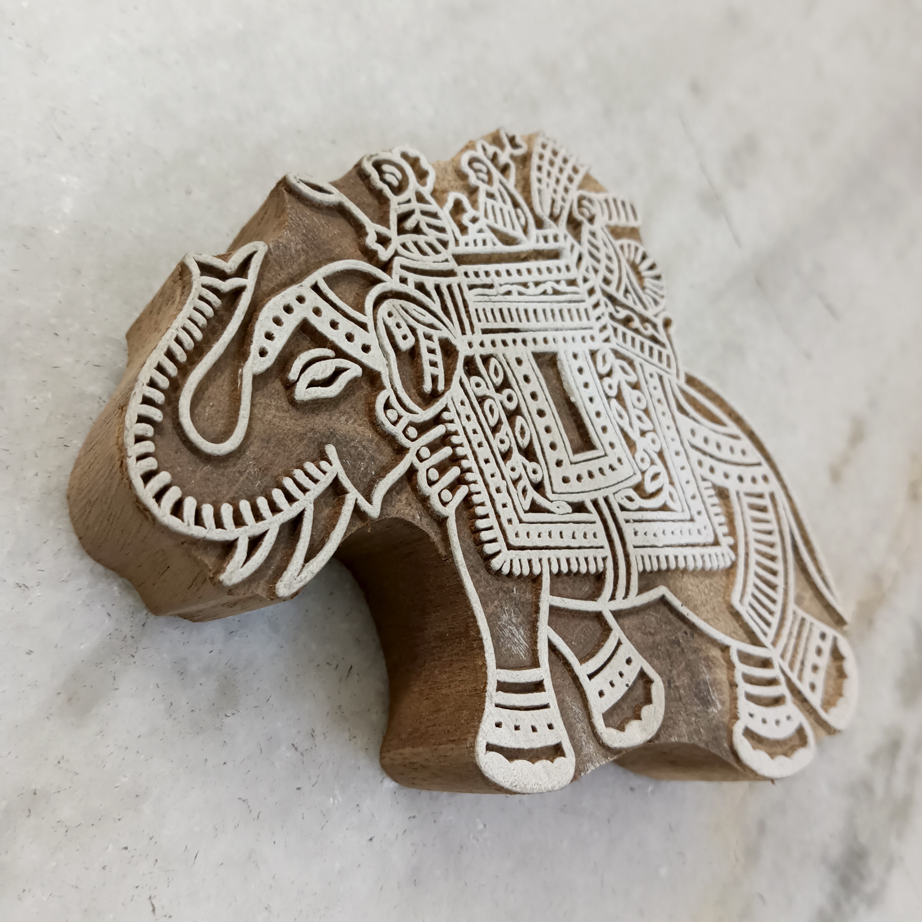 Handcrafted Wooden Printing Block Large - Elephant 2