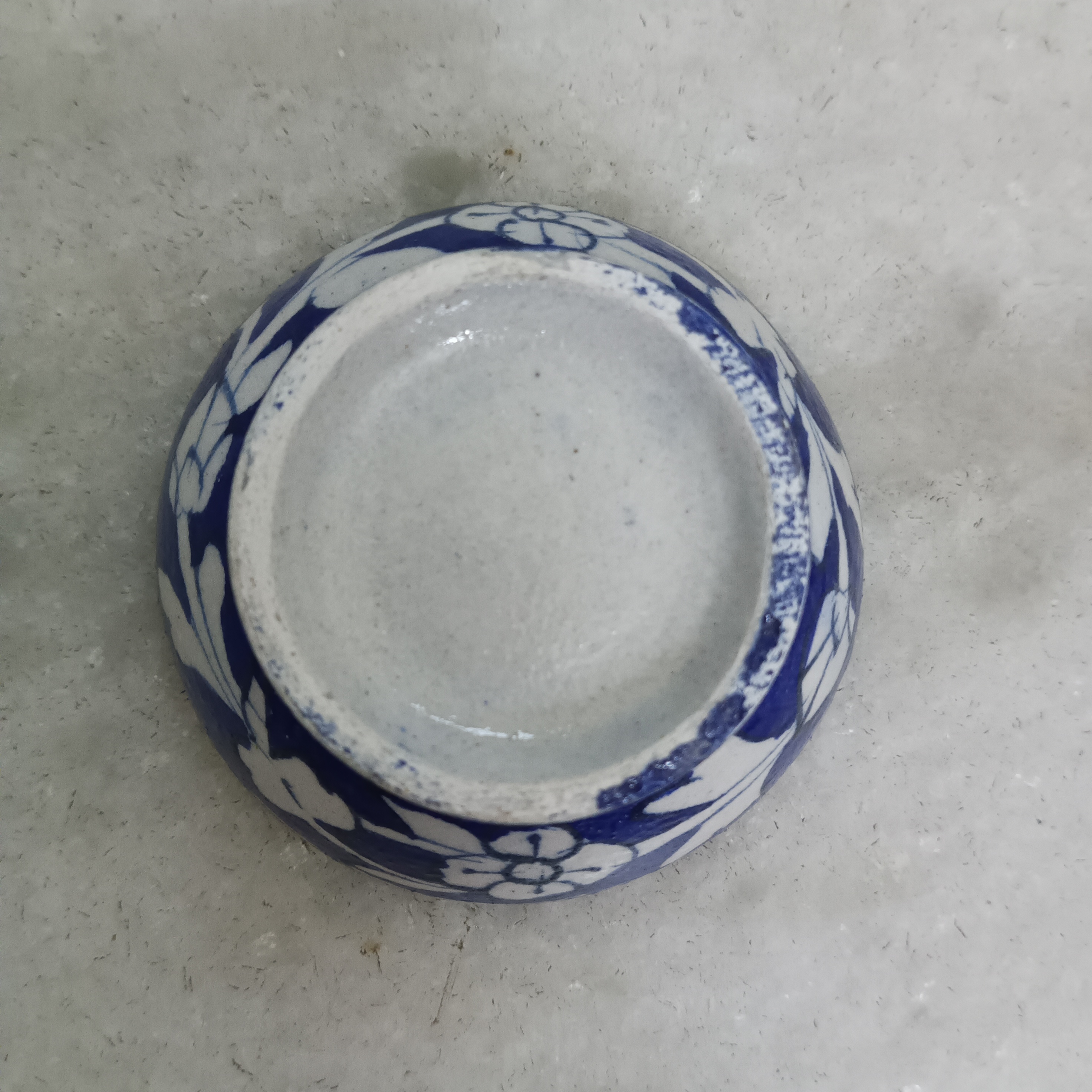 Blue Pottery Floral Ceramic Bowl - Small