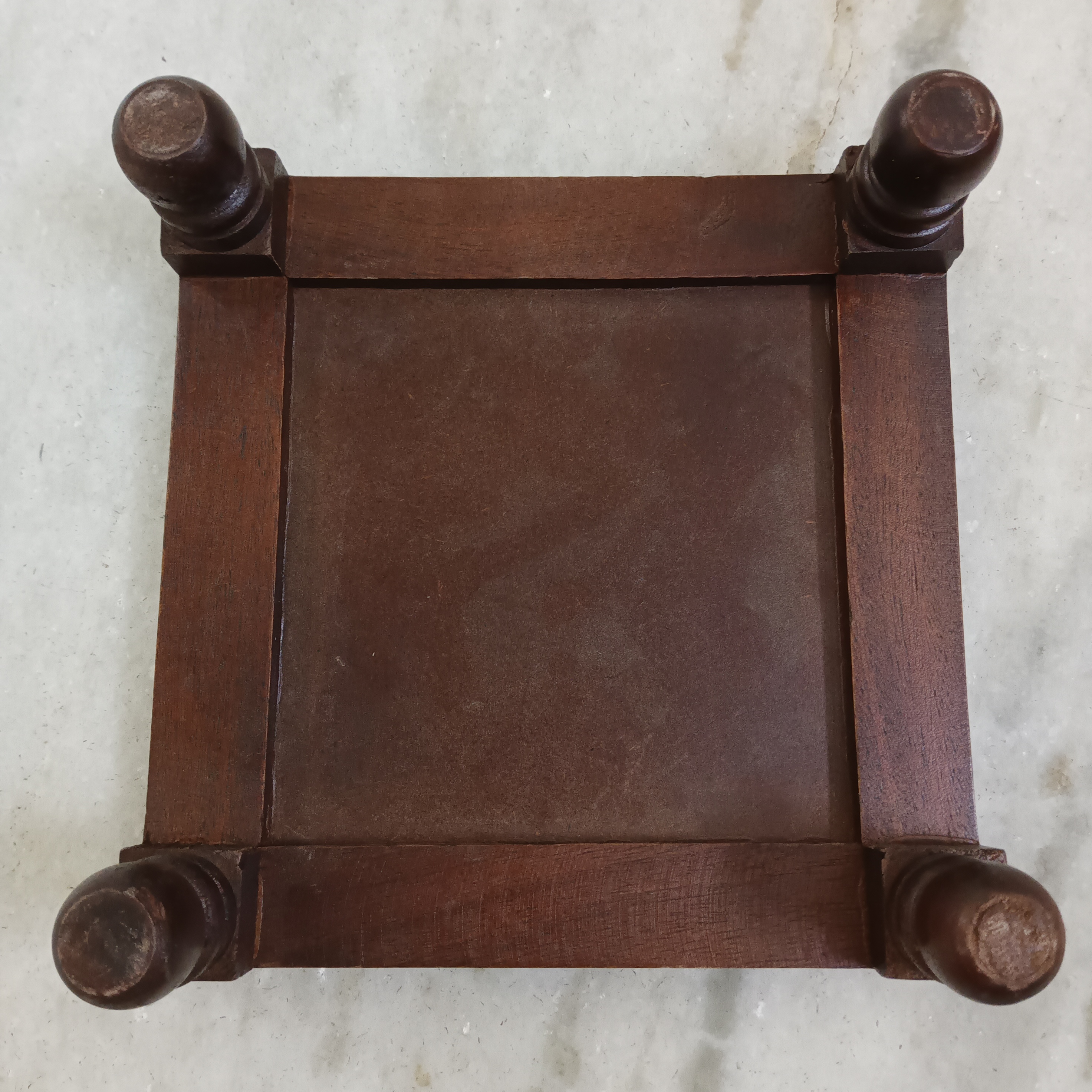 Wooden Decorative Chowki - Yellow